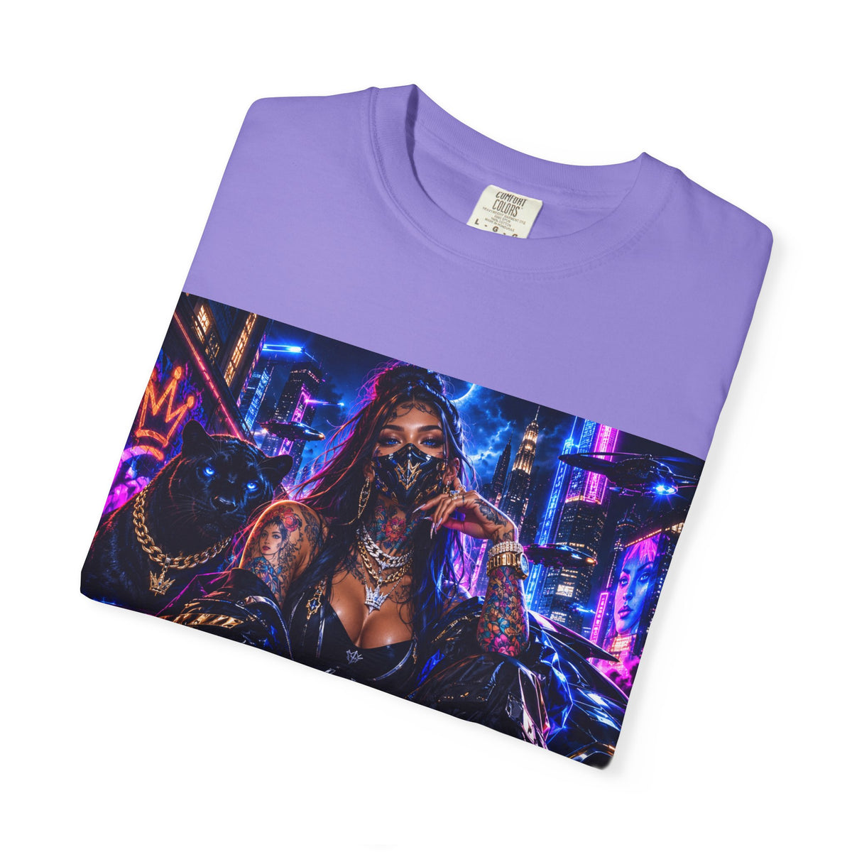 Cyberpunk Streetwear T-Shirt — "Fl3x Fashion Omertà" Graphic
