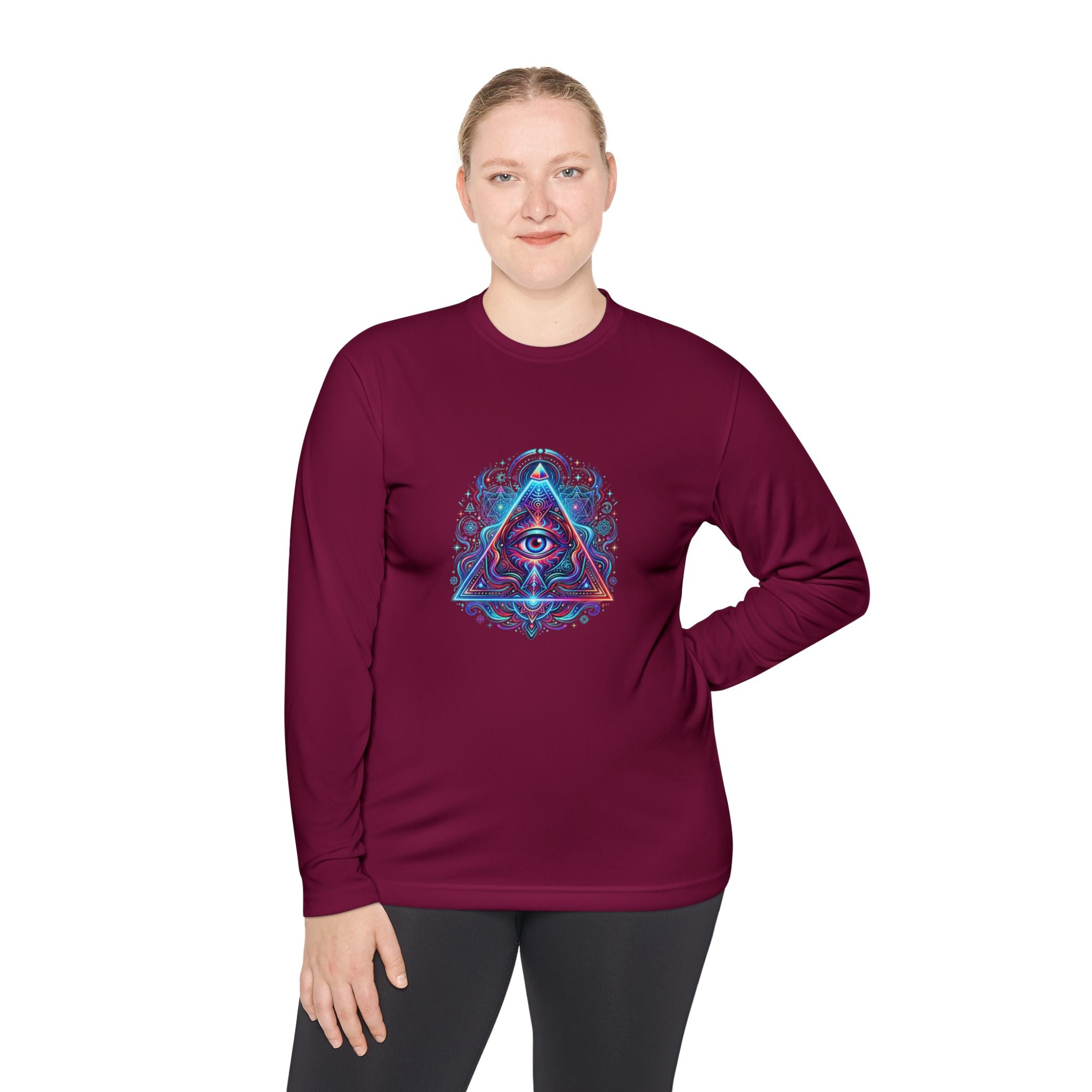 All-Seeing Eye Triangle Long Sleeve Tee — Psychedelic Mystic Graphic Shirt