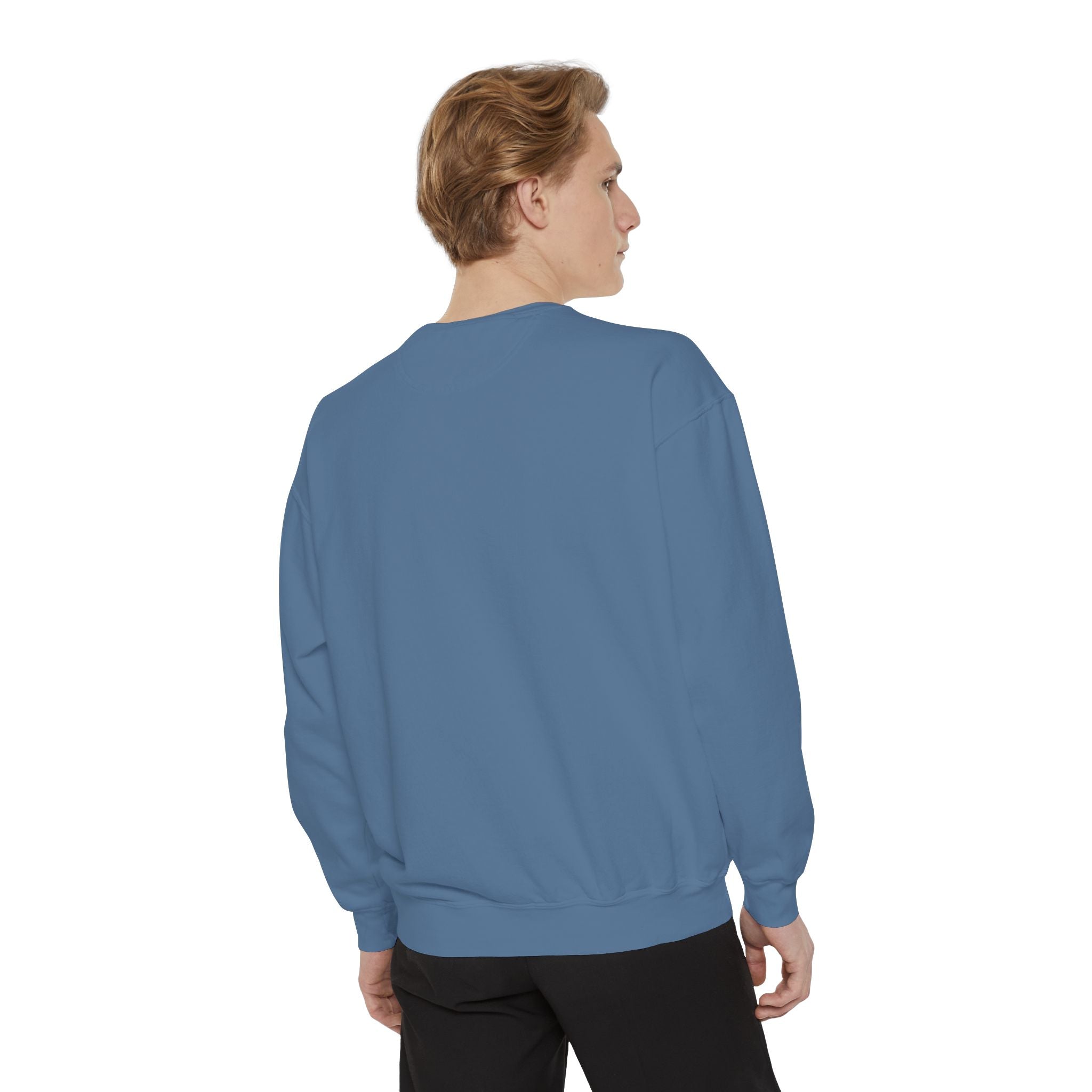 Sweatshirt — Minimal Red "17/17" Chest Logo Garment-Dyed Crew