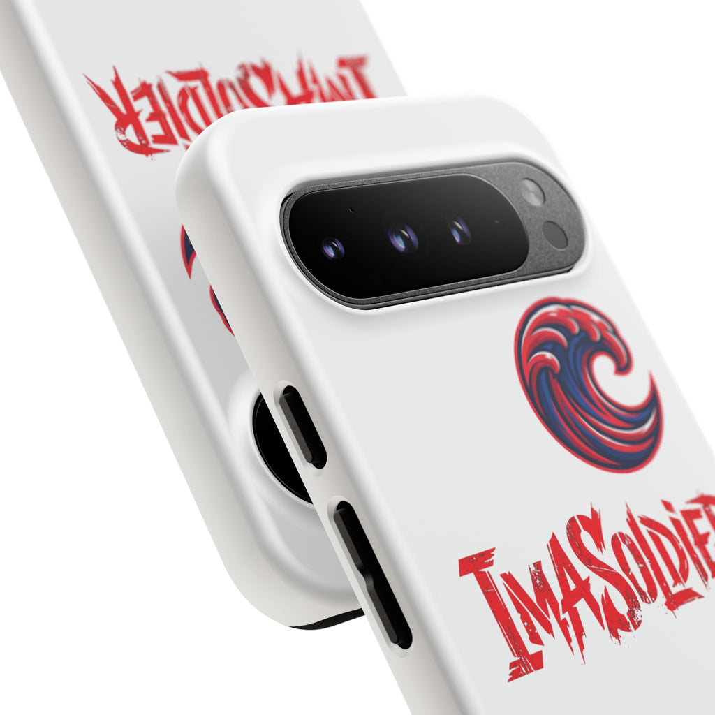 Phone Case — 'ImaSoldier' Red Wave Protective Hard Case