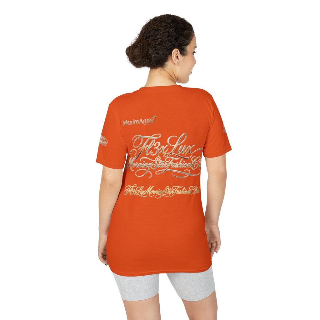 Luxury Gold Script Performance T-Shirt — F3xLux Morning Stay Fashion Club Design