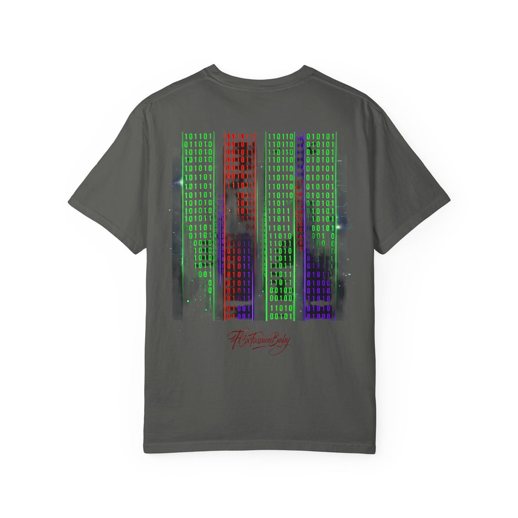 Graphic T-Shirt — Futuristic Cityscape Design with Japanese Calligraphy