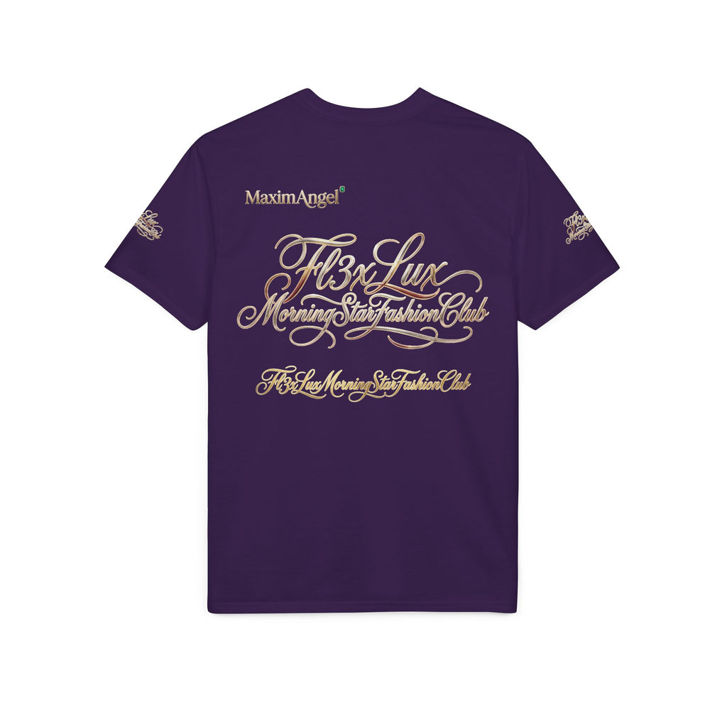 Luxury Gold Script Performance T-Shirt — F3xLux Morning Stay Fashion Club Design