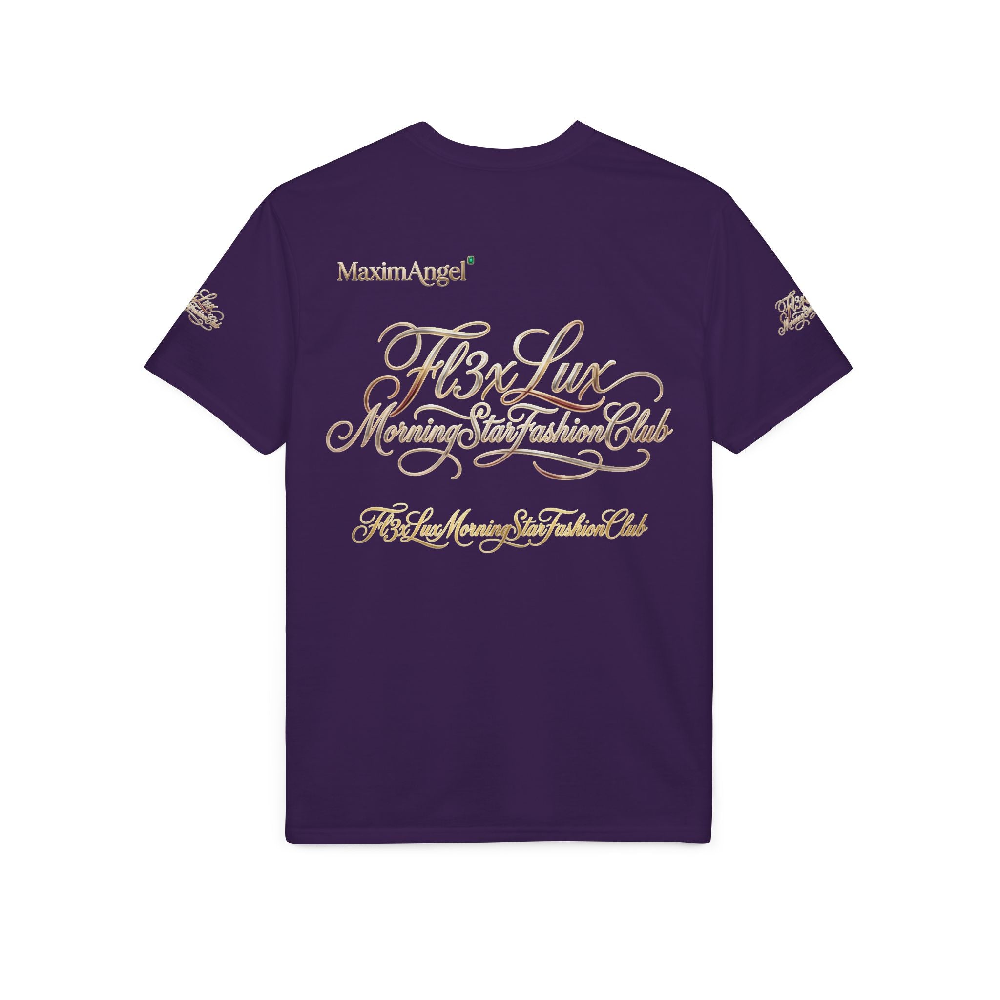 Luxury Gold Script Performance T-Shirt — F3xLux Morning Stay Fashion Club Design