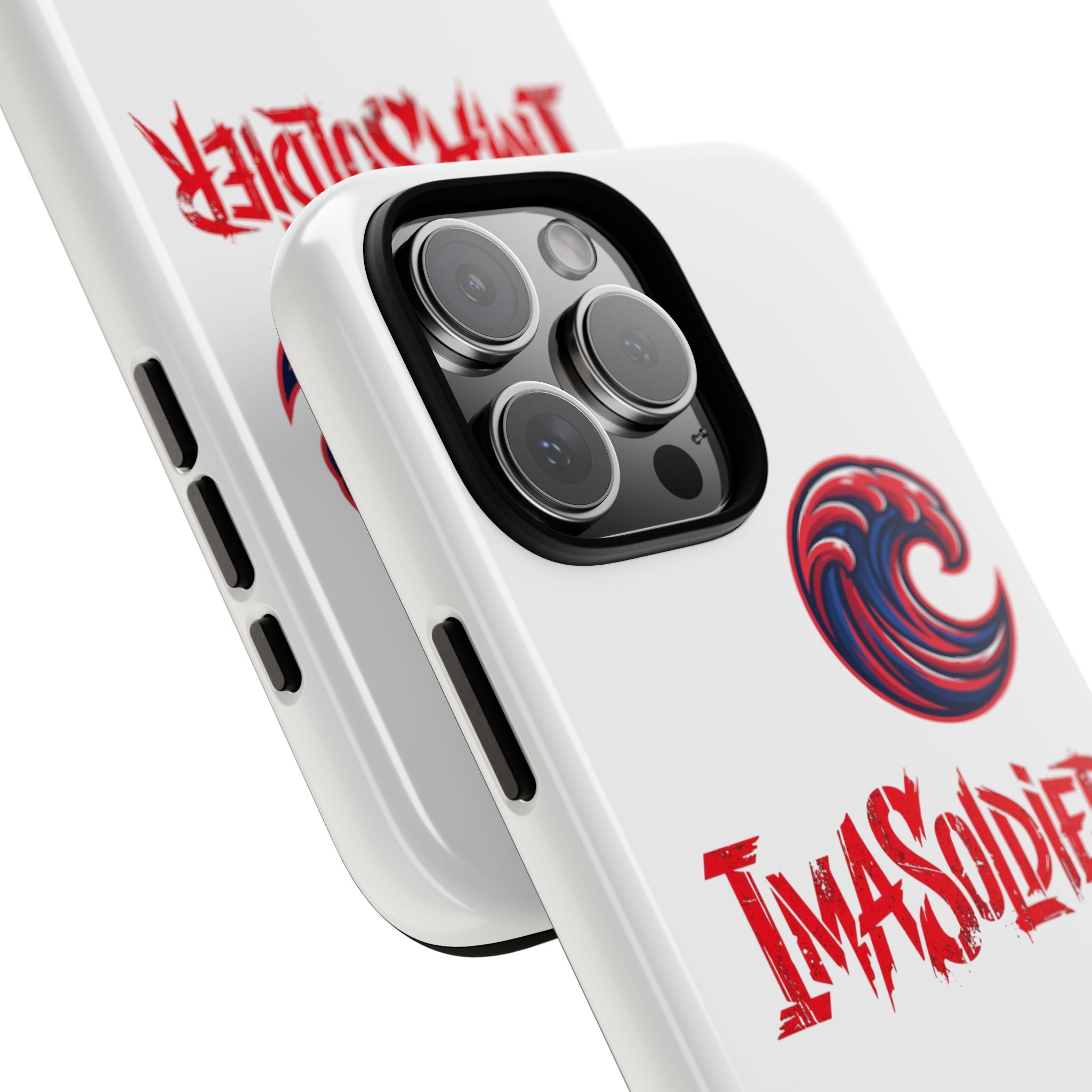 Phone Case — 'ImaSoldier' Red Wave Protective Hard Case