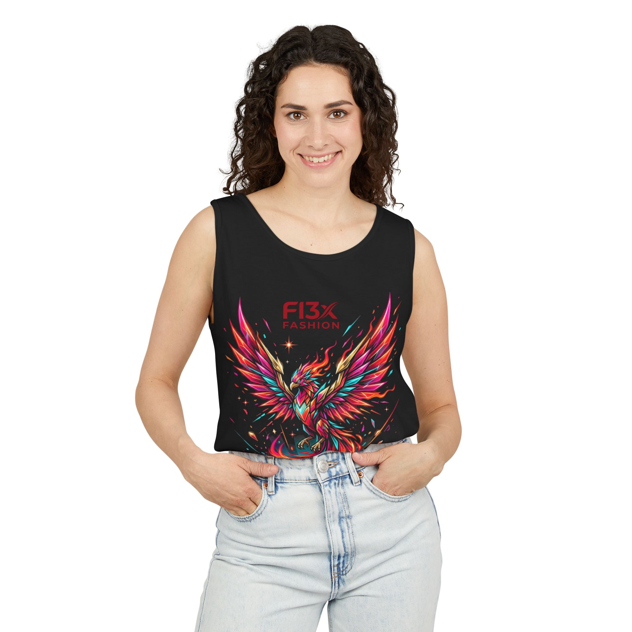 Phoenix Graphic Tank Top — Colorful Rising Firebird Design