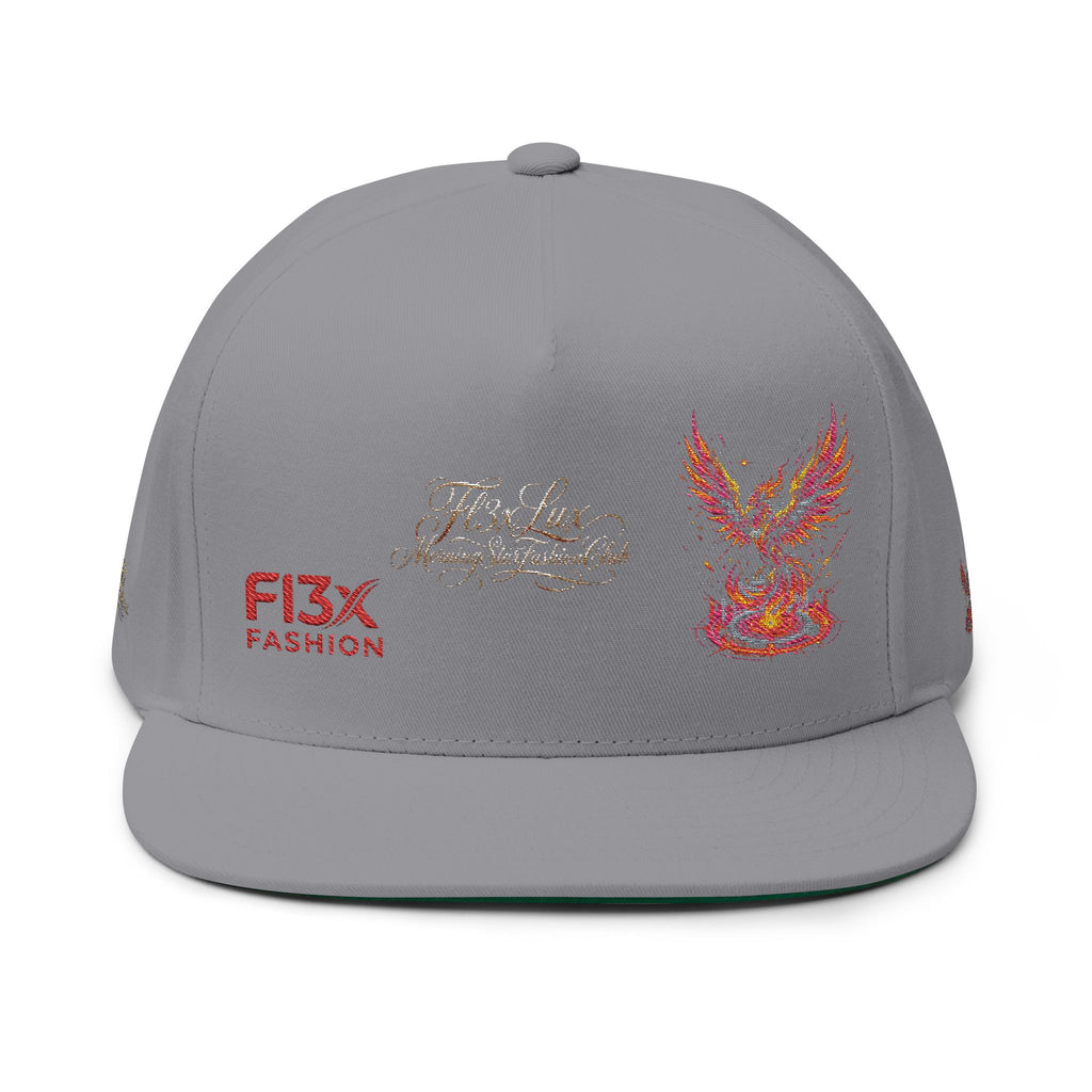 Embroidered Phoenix Flat Bill Cap — F13X Fashion Streetwear Snapback