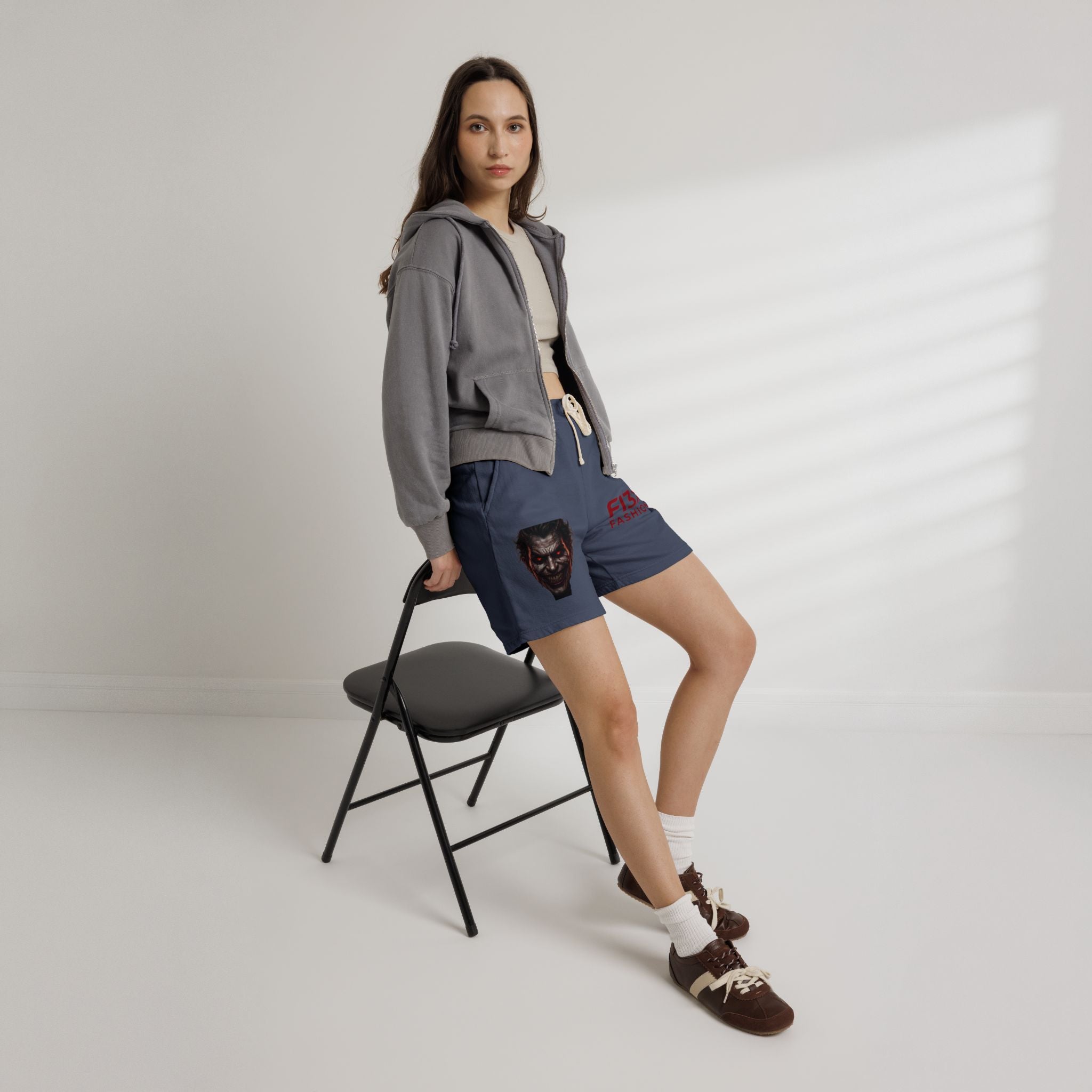 Graphic Fleece Sweat Shorts — Illustration Logo Casual Lounge Shorts