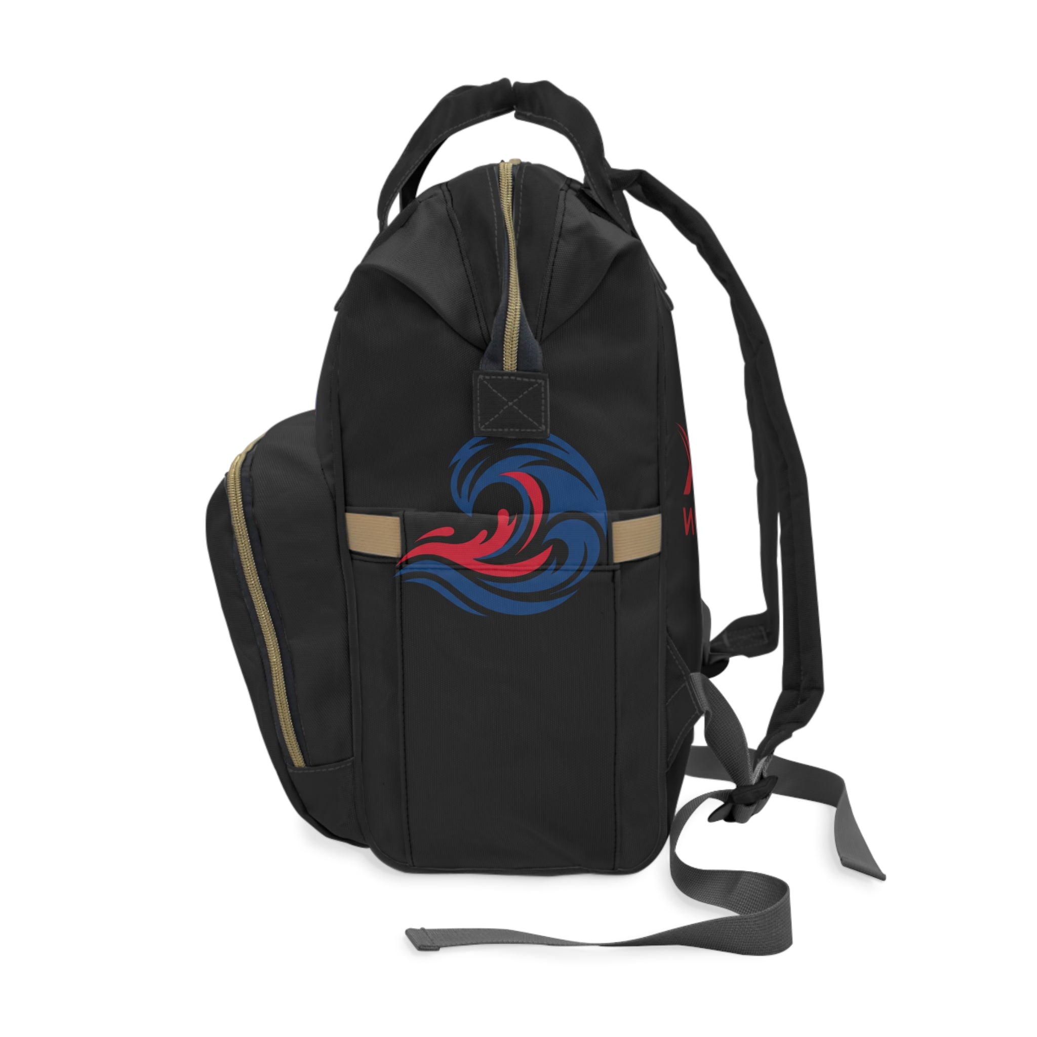 Wave Logo Diaper Backpack — Multifunctional Baby Essentials Bag