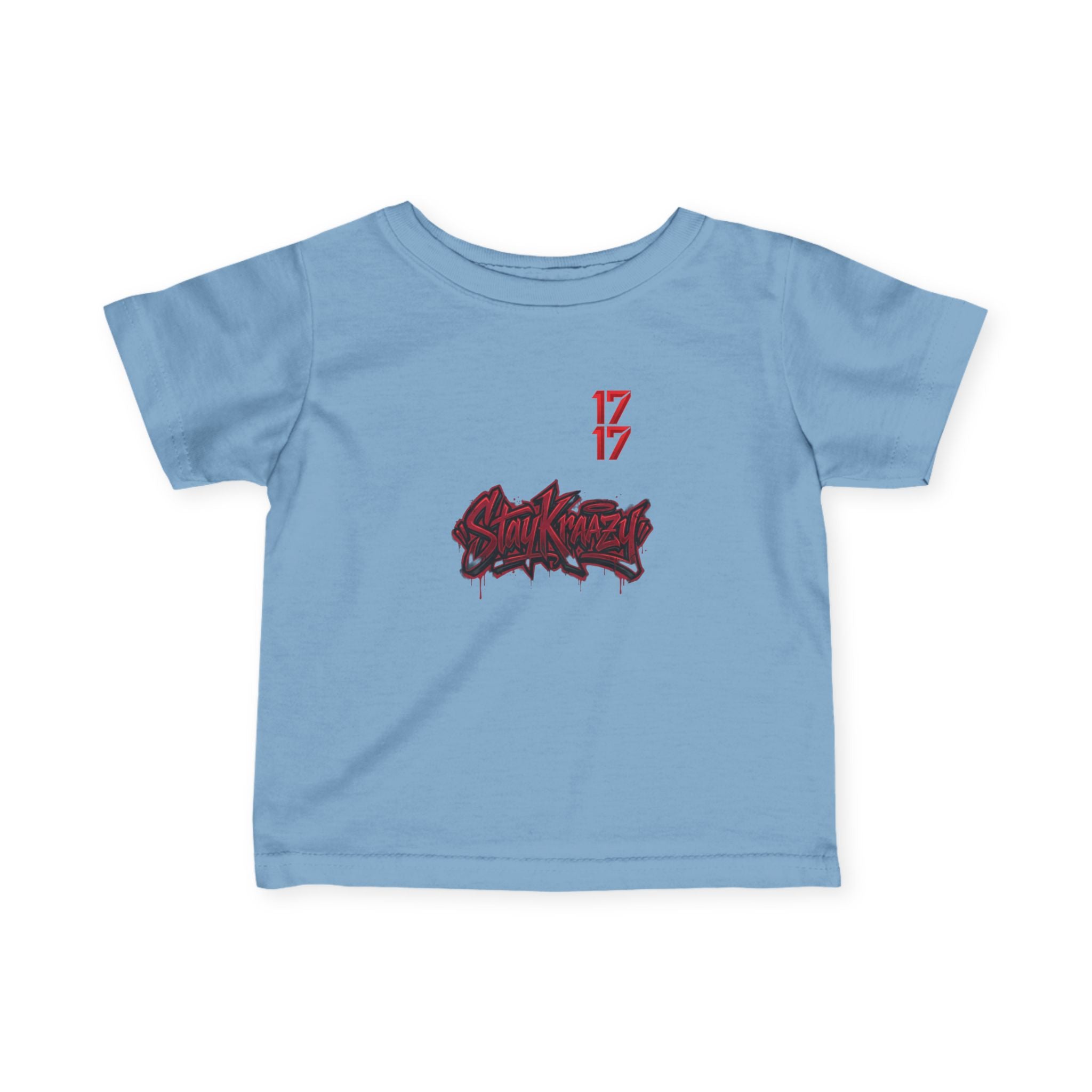 Infant Tee — Red Graffiti "17/17" Street Style Baby Shirt