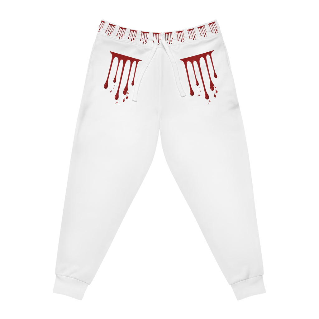 Blood Drip Athletic Joggers — Red 17/17 Graphic Sweatpants