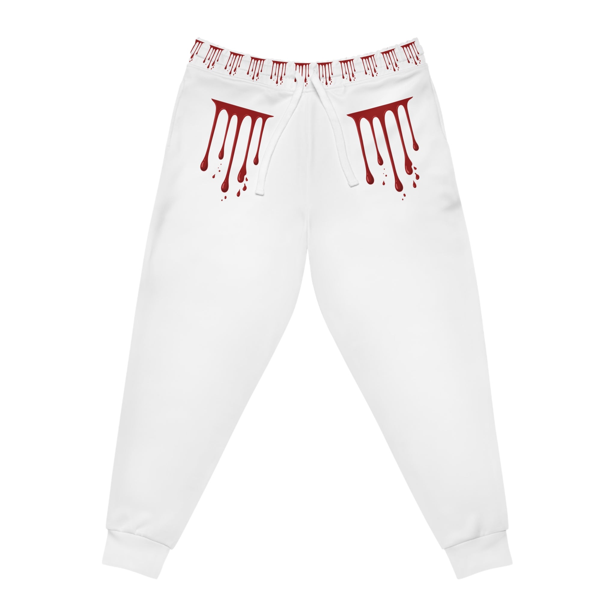 Blood Drip Athletic Joggers — Red 17/17 Graphic Sweatpants