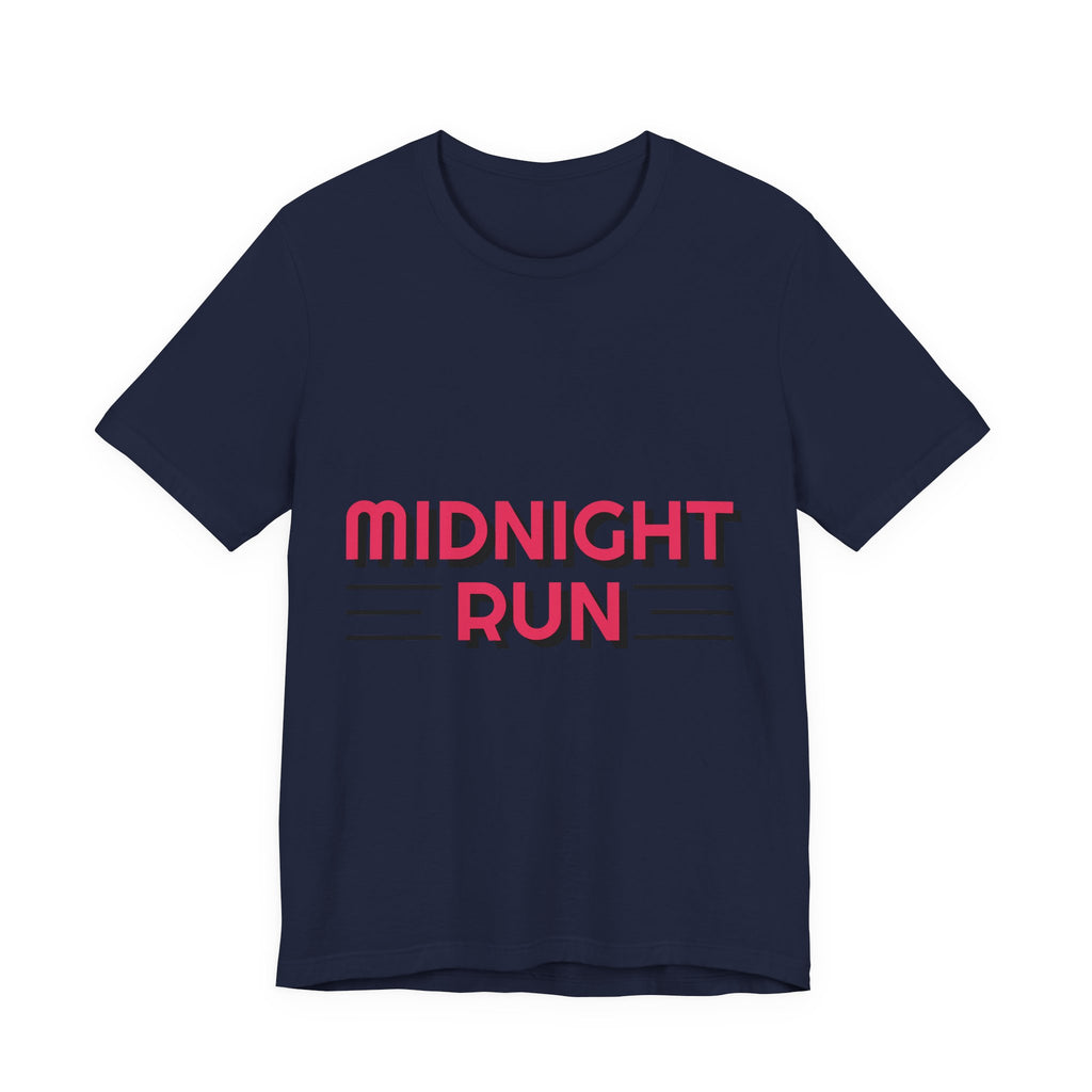 Midnight Run Graphic Tee — Retro Neon Typography T-Shirt