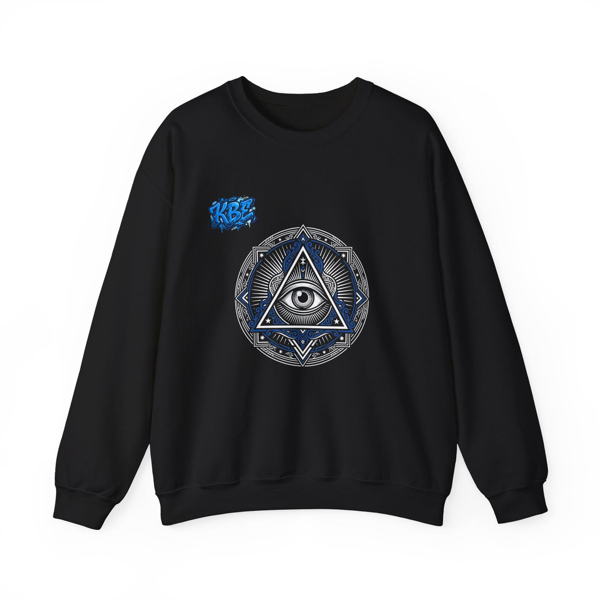 Crewneck Sweatshirt — Minimal Blue Mandala Graphic Crewneck