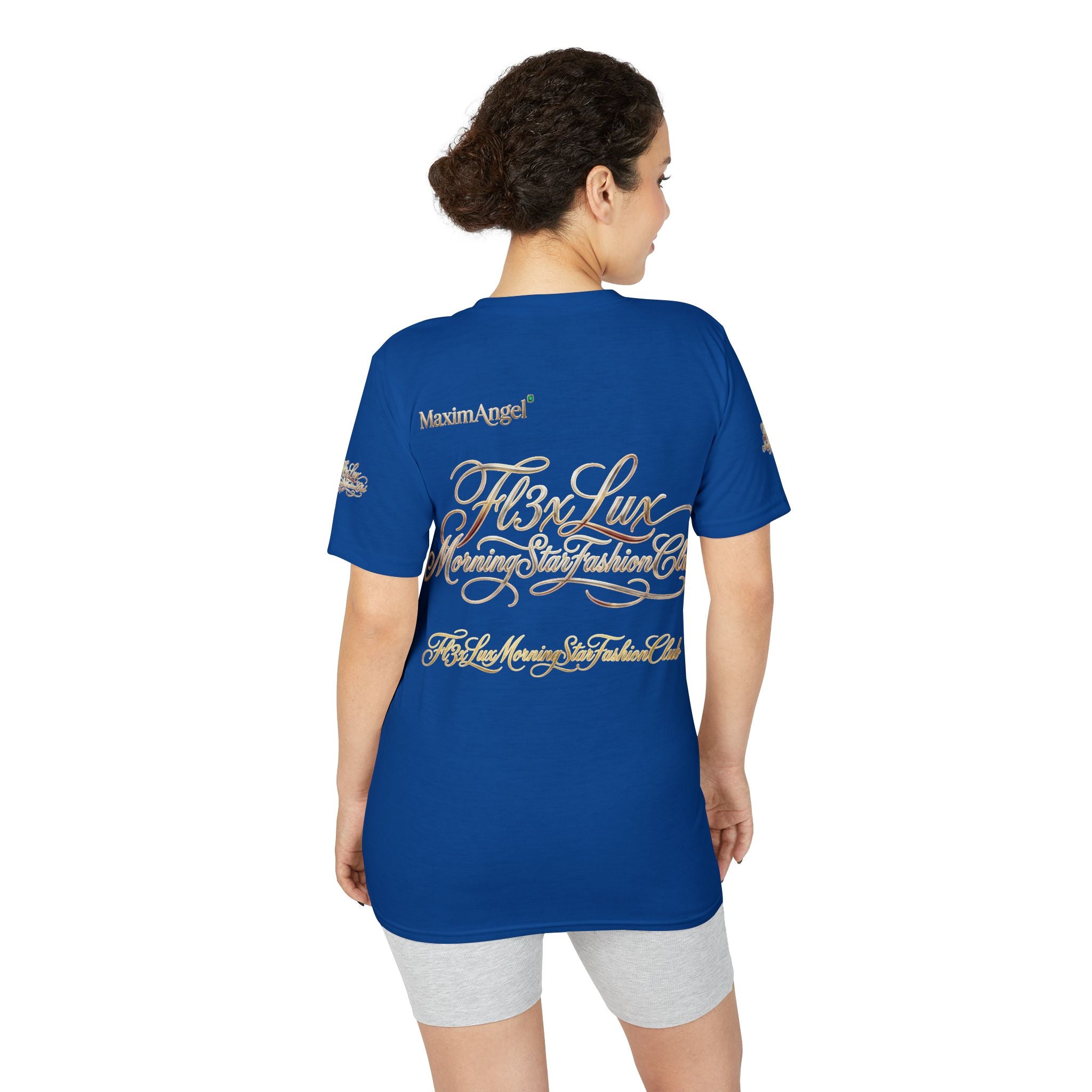 Luxury Gold Script Performance T-Shirt — F3xLux Morning Stay Fashion Club Design