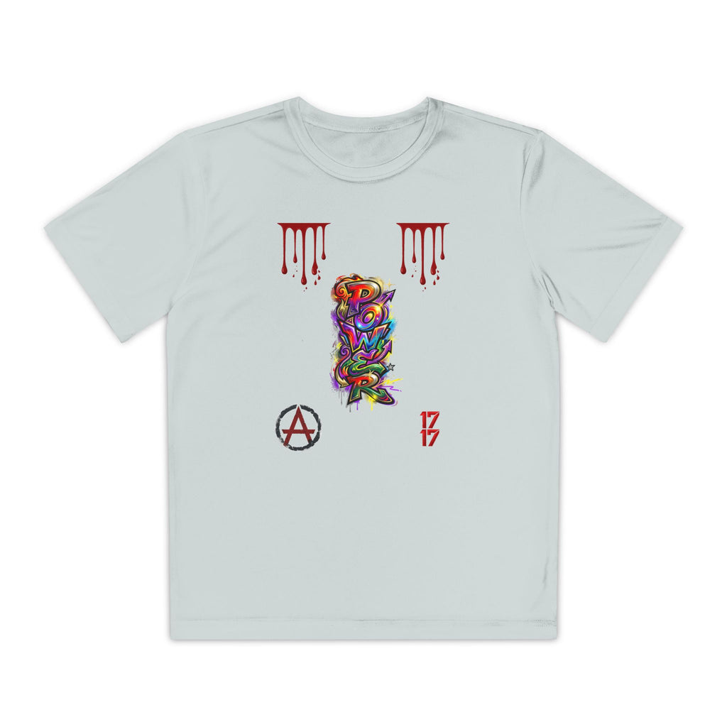 Youth Competitor Tee — Colorful Graffiti Anarchy Graphic T-Shirt