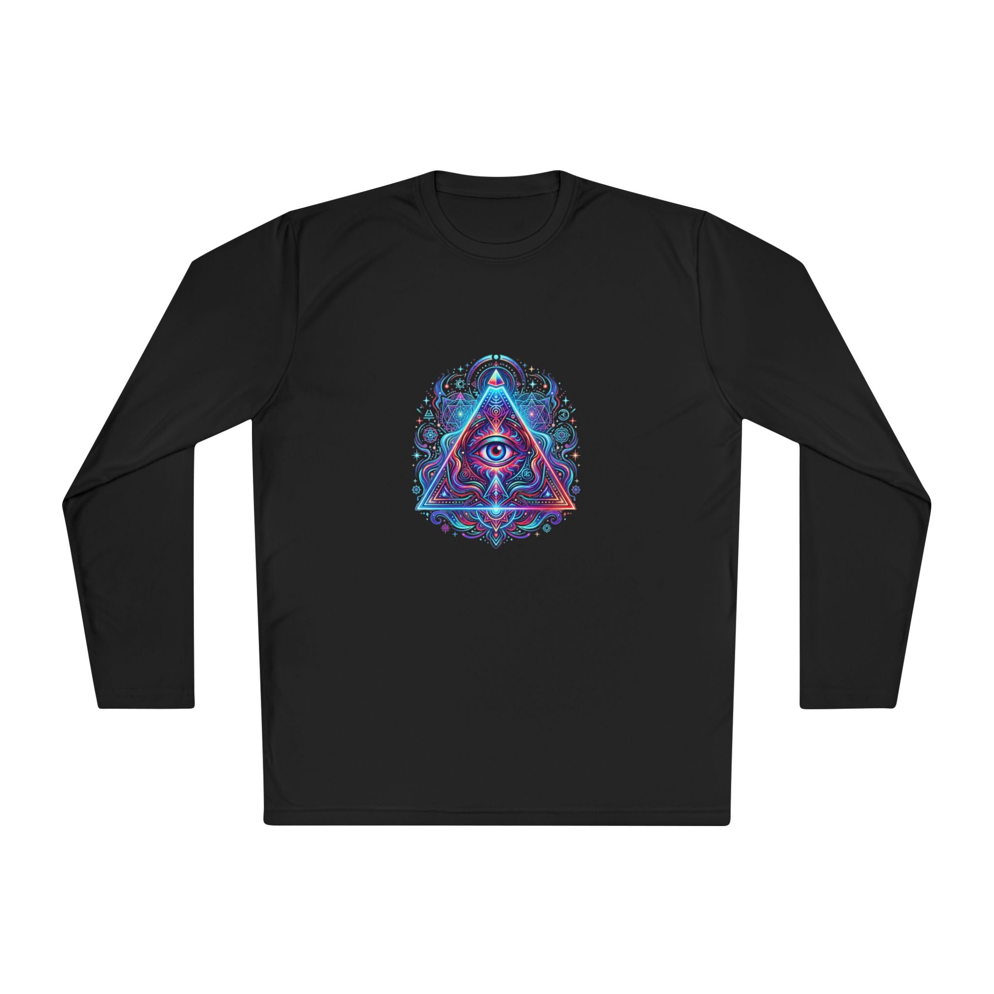 All-Seeing Eye Triangle Long Sleeve Tee — Psychedelic Mystic Graphic Shirt
