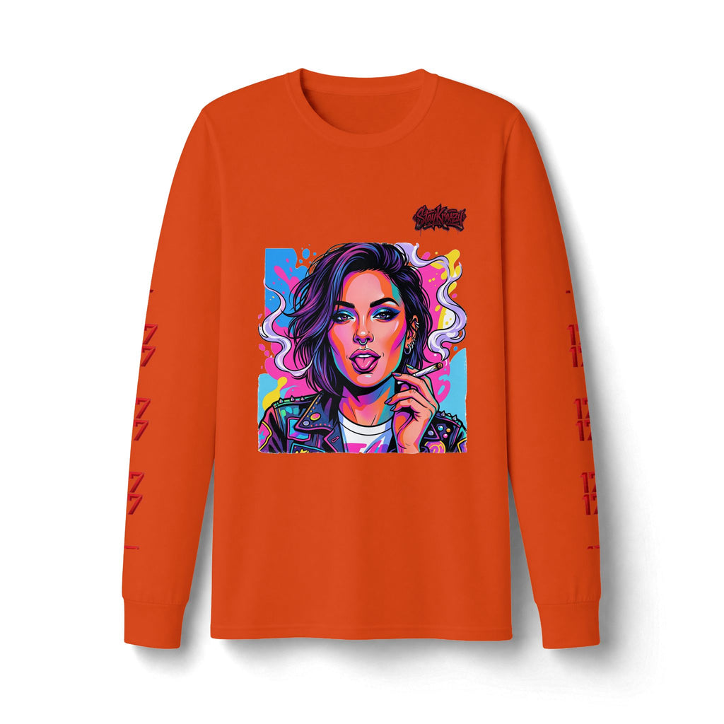 Long Sleeve Tee — Neon Pop Portrait Graphic