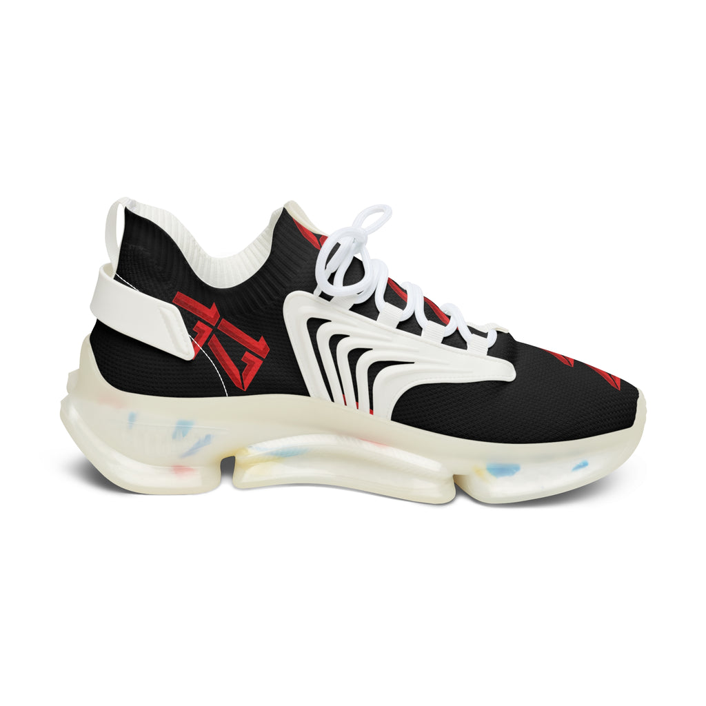 Women’s Mesh Sneakers — Black Red 1717 Athletic Running Shoes