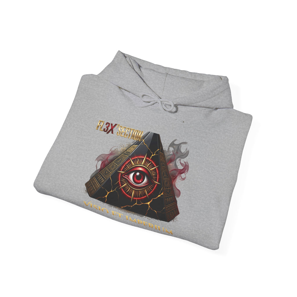 Occult Eye Pyramid Hoodie — 'Vigil Et Imperium' Mystical Graphic Sweatshirt