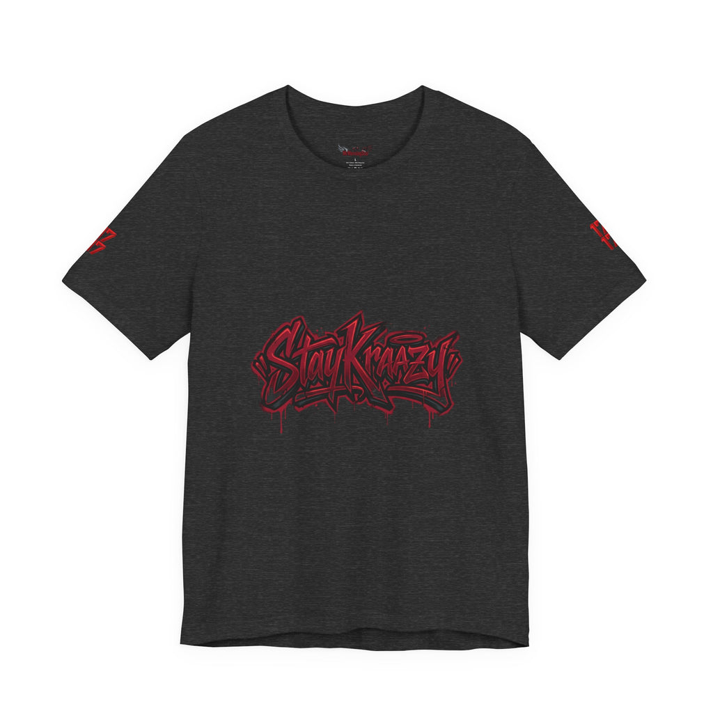 Stay Krazi Graffiti Tee — Red 17 Streetwear T‑Shirt