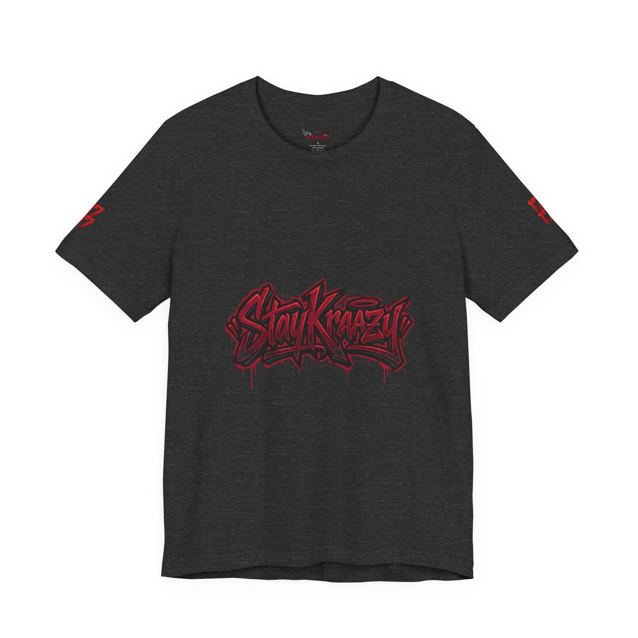 Stay Krazi Graffiti Tee — Red 17 Streetwear T‑Shirt