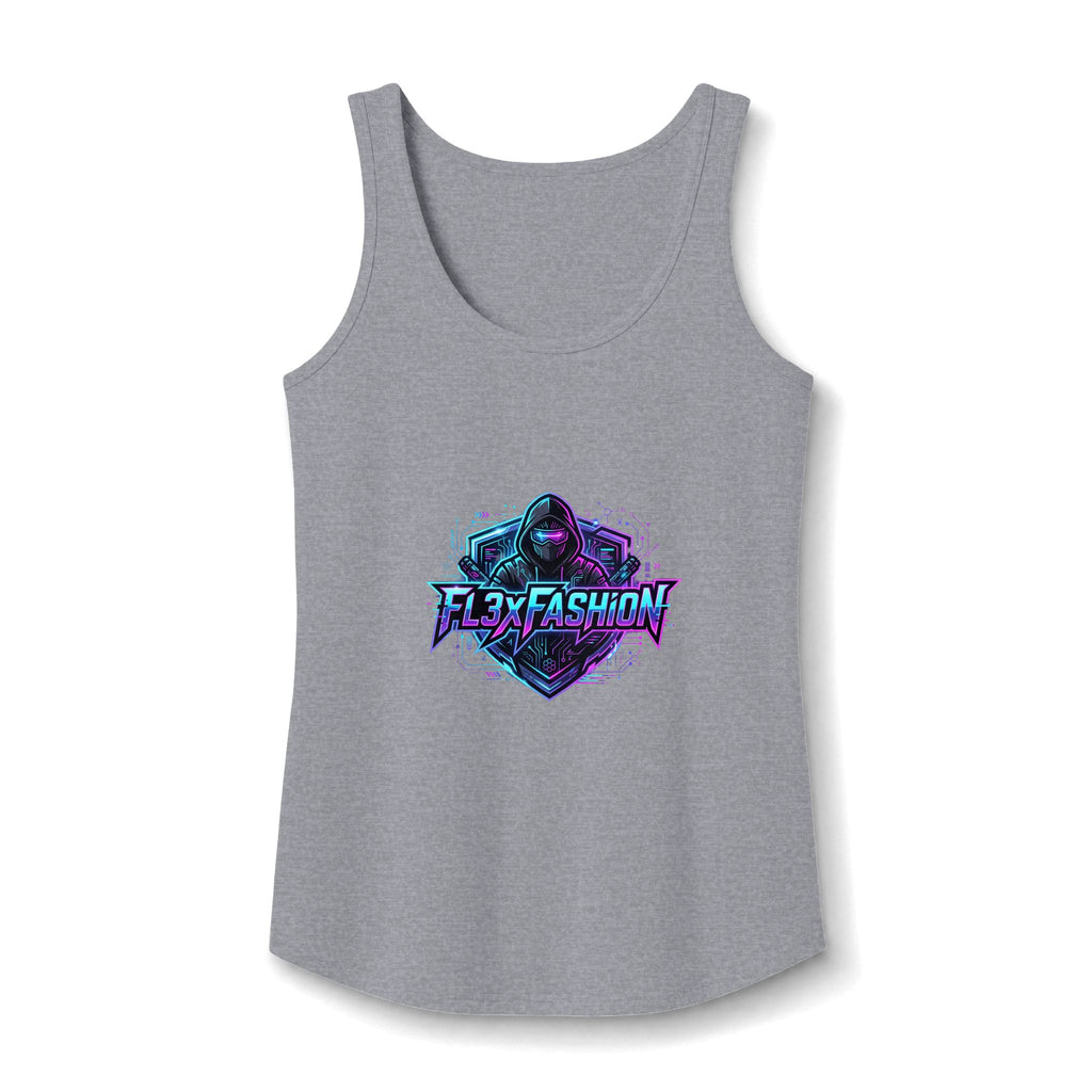 Graphic Gamer Hoodie Tank — 'Flex Fashion' Neon Gamer Logo Women's Tank
