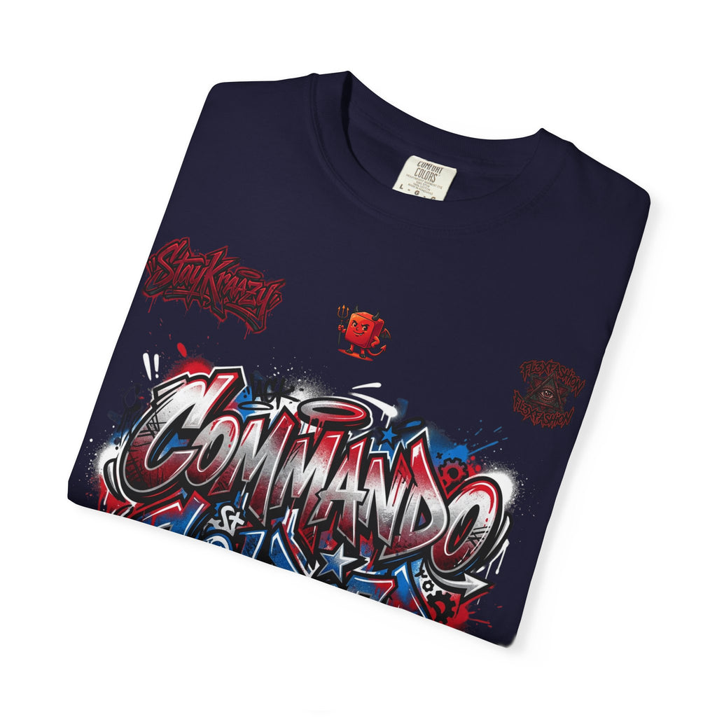 Commando Soldier Graphic T-Shirt — Streetwear Graffiti Design
