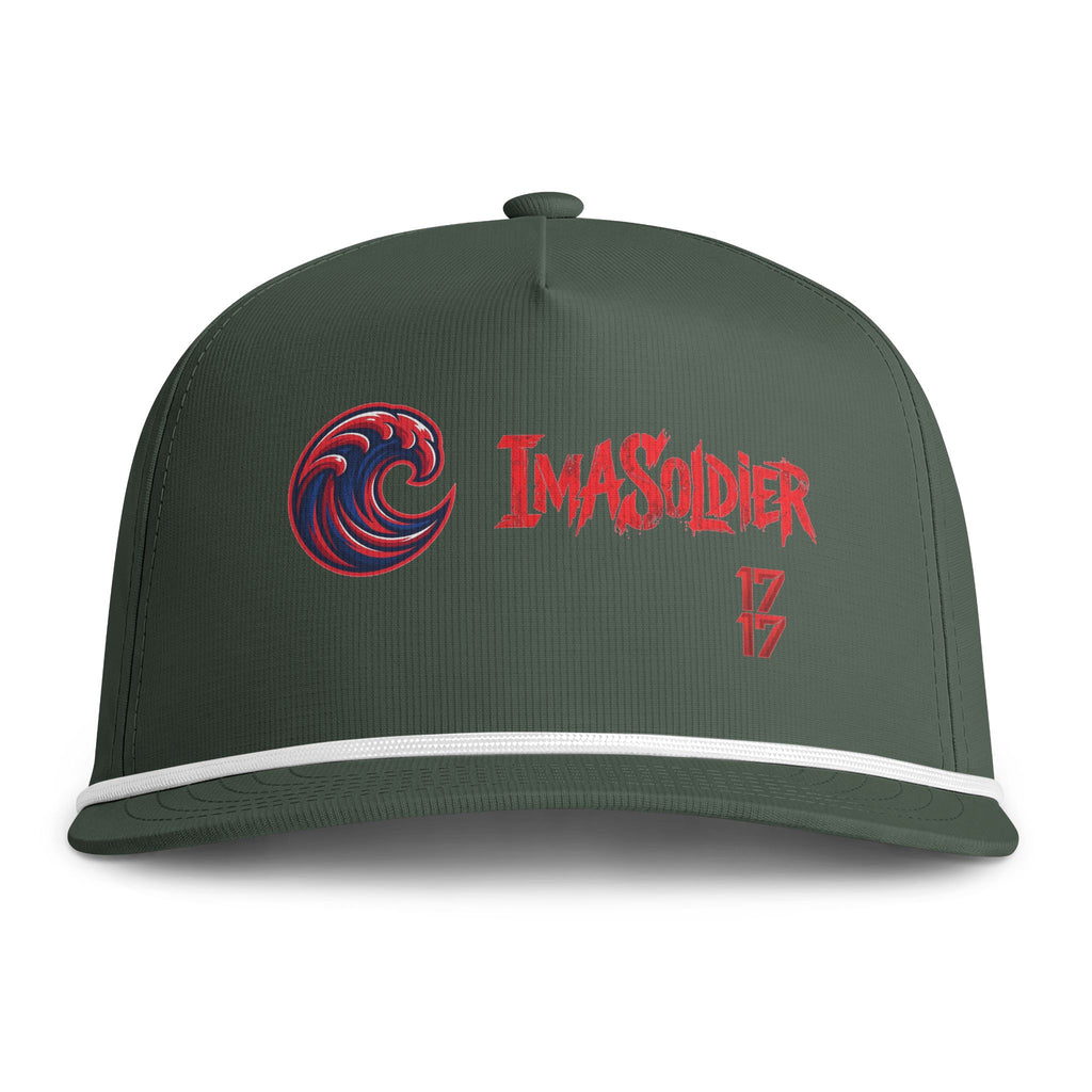 Sunwashed Rope Cap - "IMASOLDIER 17" Embroidered Snapback Hat