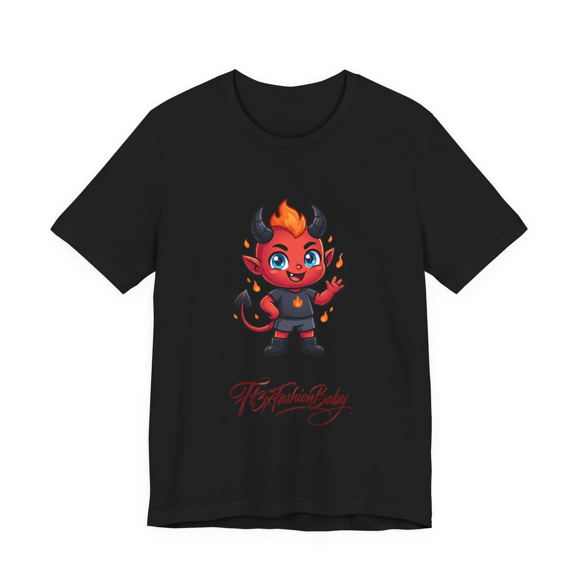 Devil Baby Graphic Tee — Cute Red Demon Cartoon Shirt