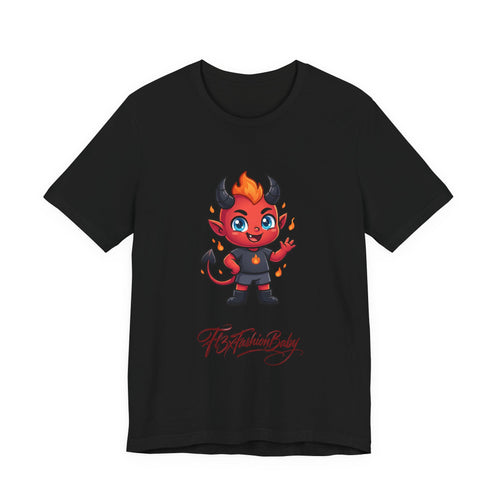 Devil Baby Graphic Tee — Cute Red Demon Cartoon Shirt