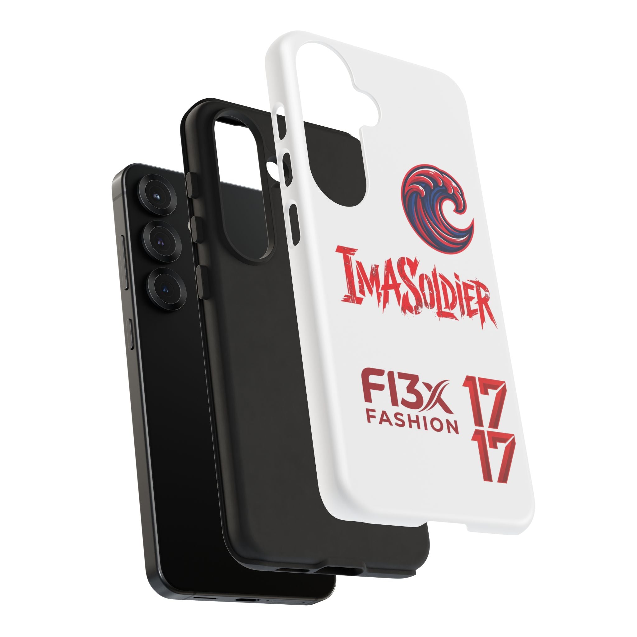 Phone Case — 'ImaSoldier' Red Wave Protective Hard Case