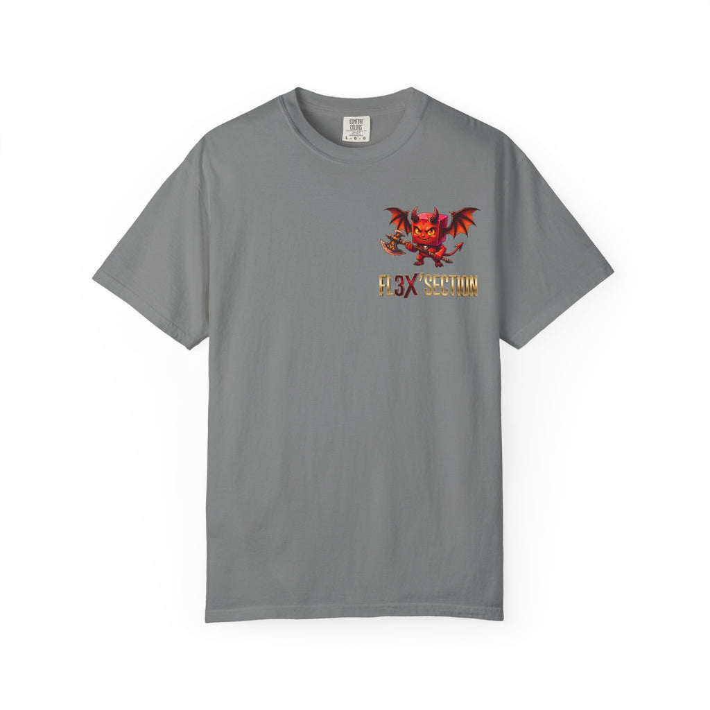 Devil Mascot T-Shirt — 'F13X Fashion' Graphic Tee (Front Chest & Back Print)