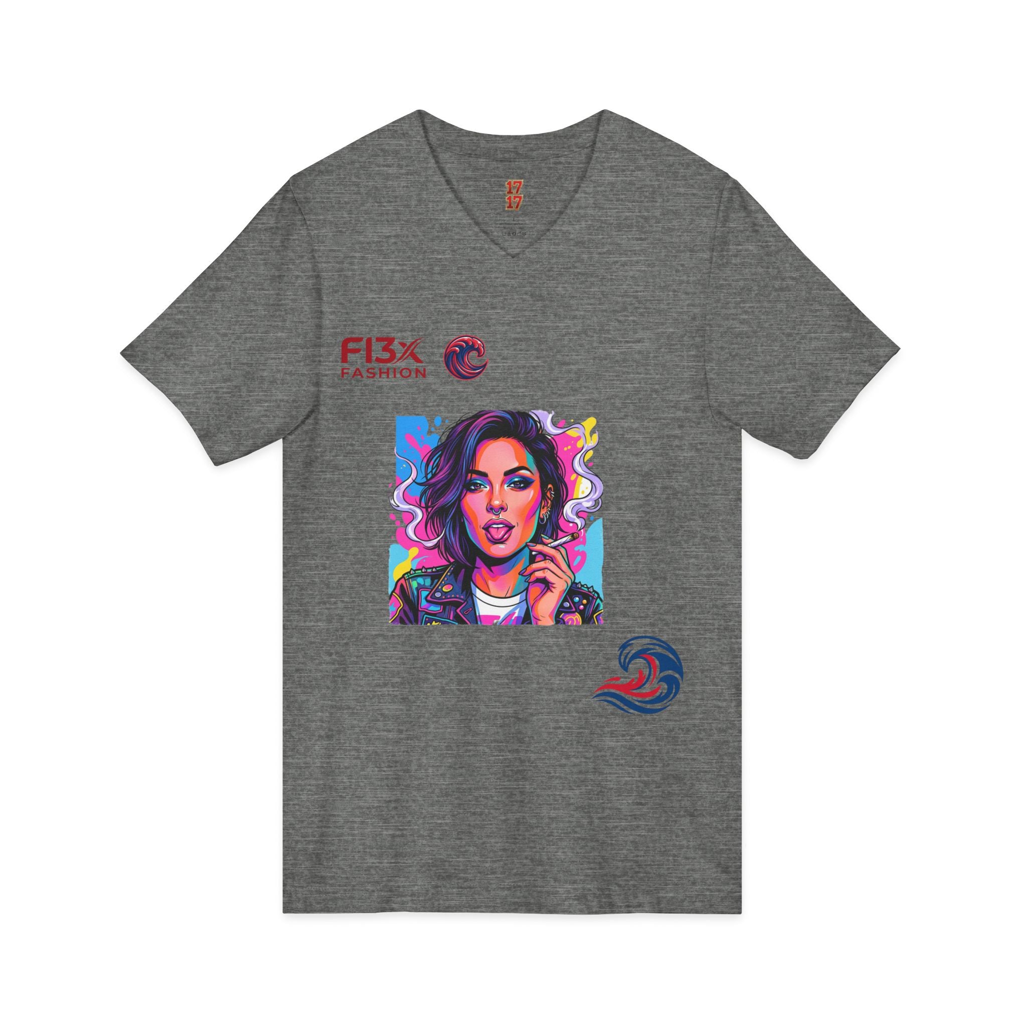 Pop Art Portrait V-Neck Tee — FI3xFashion Graphic T-Shirt