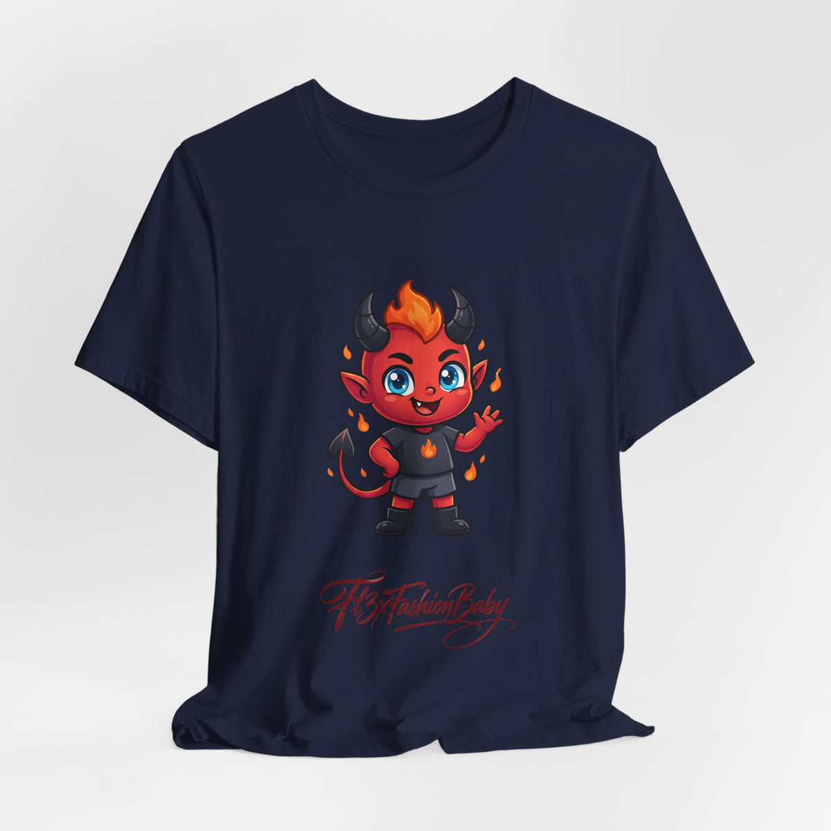 Devil Baby Graphic Tee — Cute Red Demon Cartoon Shirt