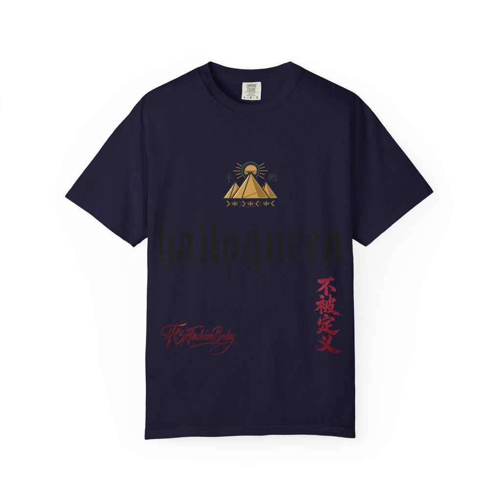 Halloqueen Graphic T-Shirt — Gothic Pyramid & All-Seeing Eye Streetwear