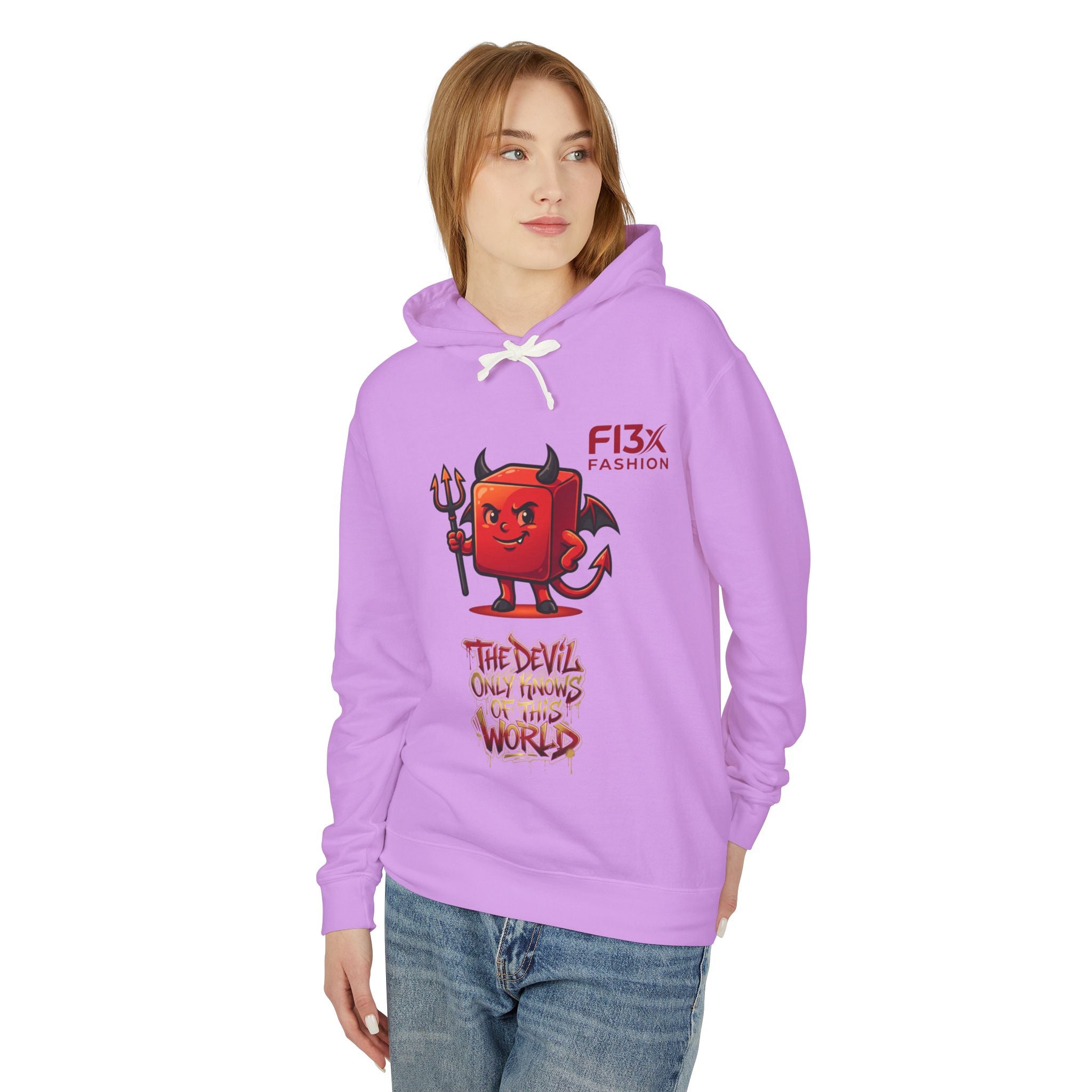 Devil Graphic Hoodie — "The Devil Only Knows of This World" Streetwear Sweatshirt