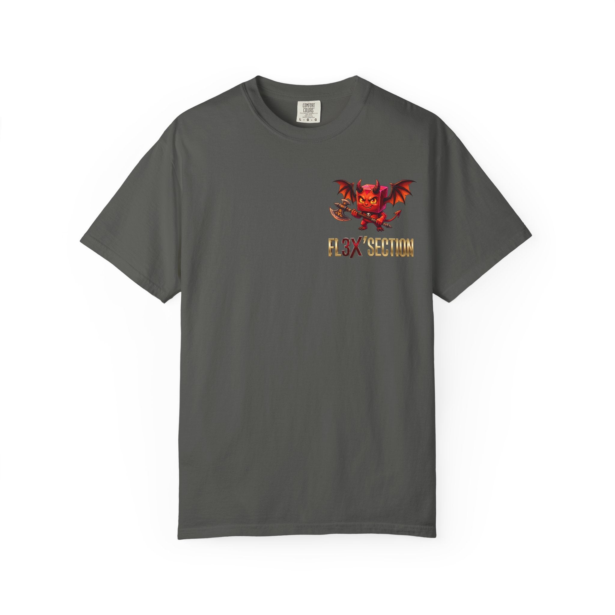 Devil Mascot T-Shirt — 'F13X Fashion' Graphic Tee (Front Chest & Back Print)