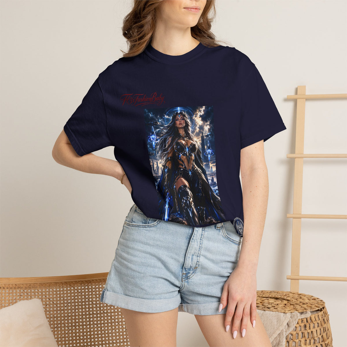 Fantasy Warrior Graphic T-Shirt — "FB7FashionBaby" Logo Tee