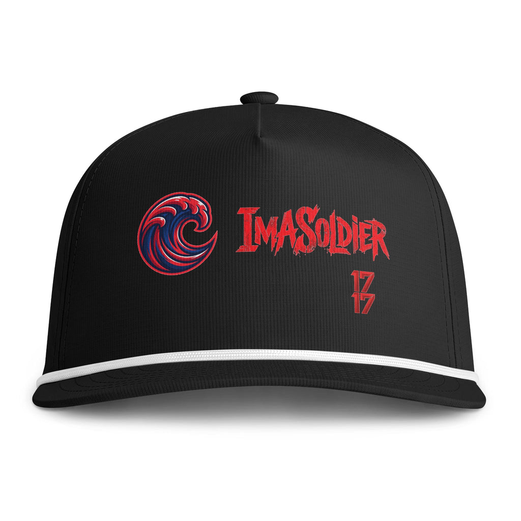 Sunwashed Rope Cap - "IMASOLDIER 17" Embroidered Snapback Hat