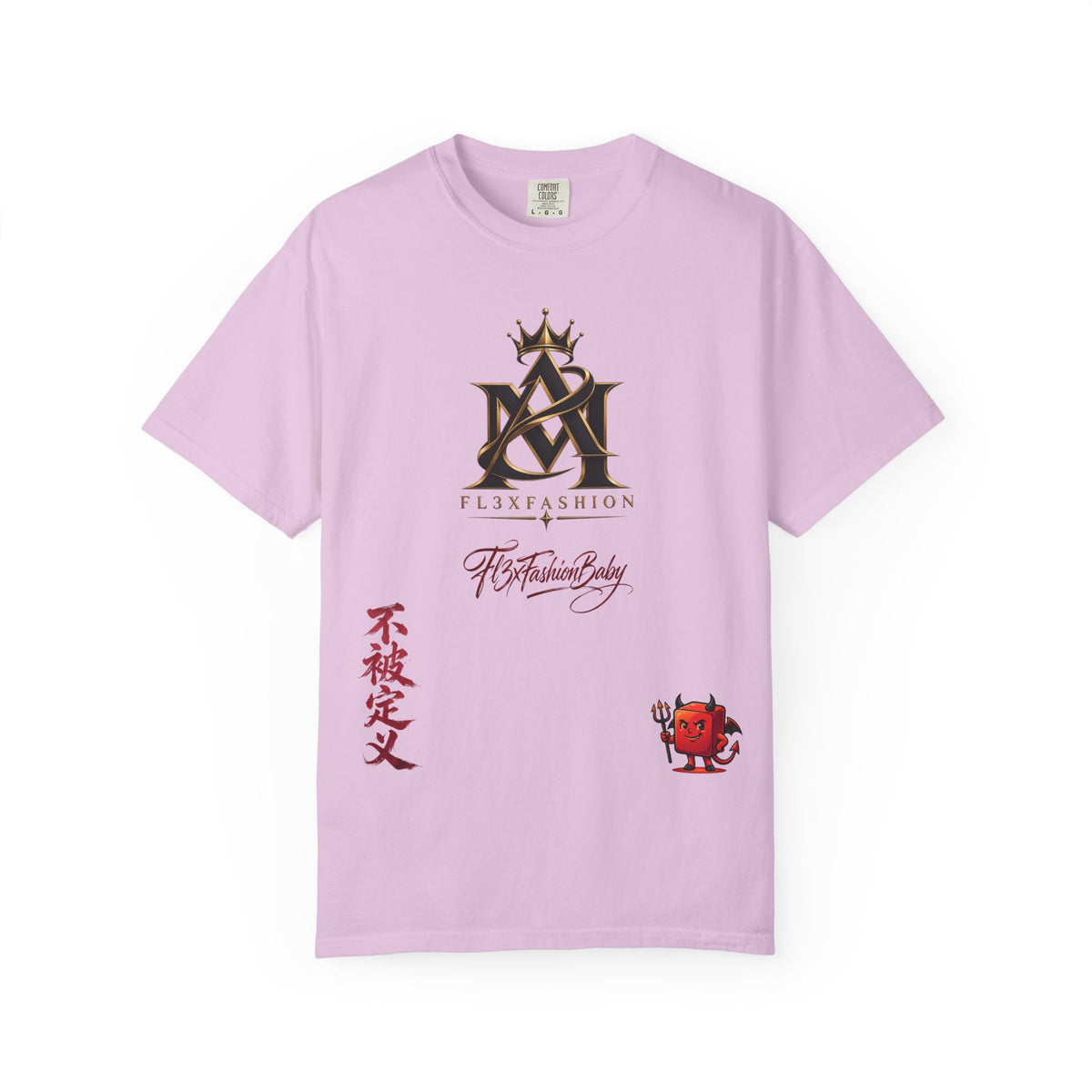Graphic T-Shirt — Urban Asian-Inspired Logo Tee with Kanji & Devil Icon