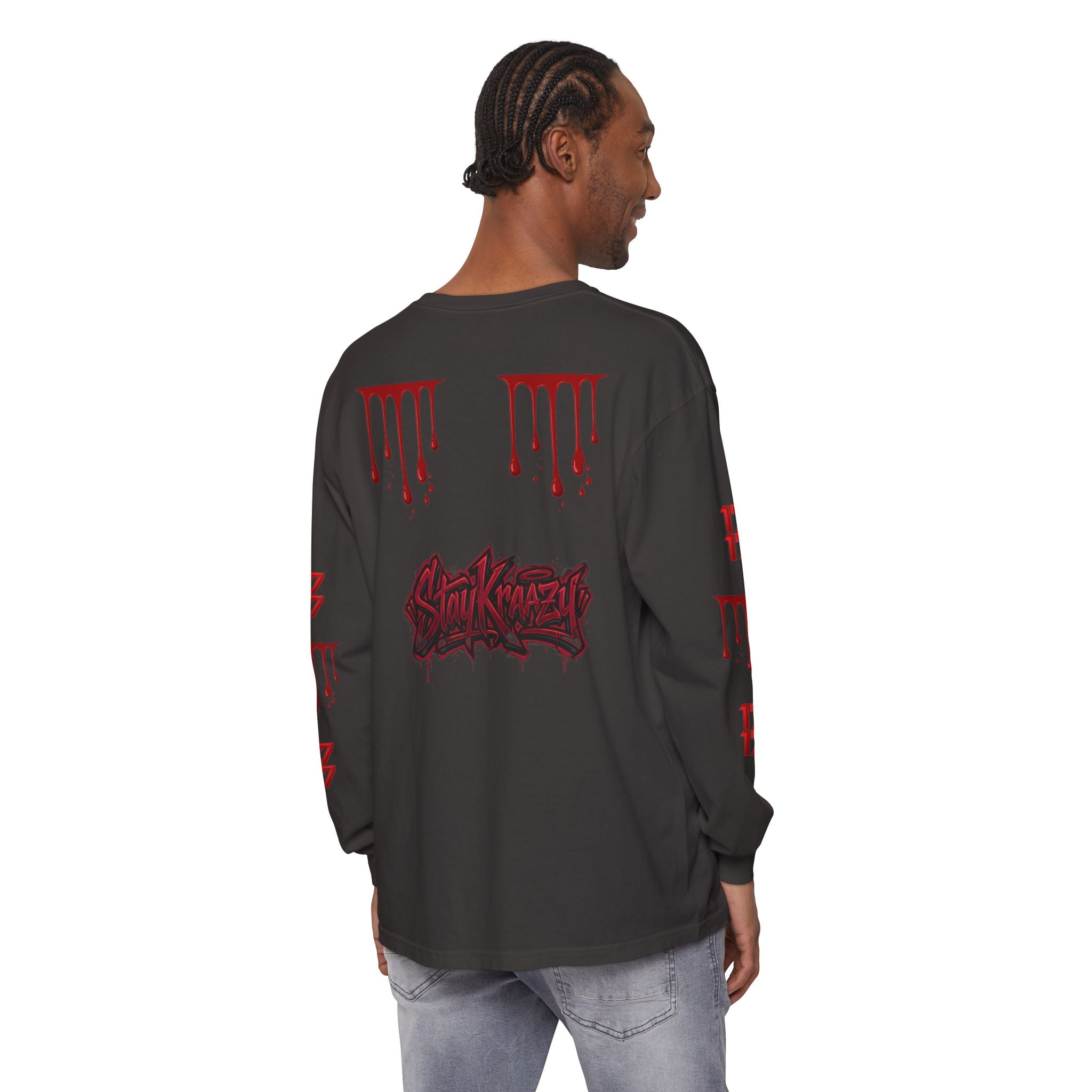 Blood Drip Graphic Long Sleeve Tee