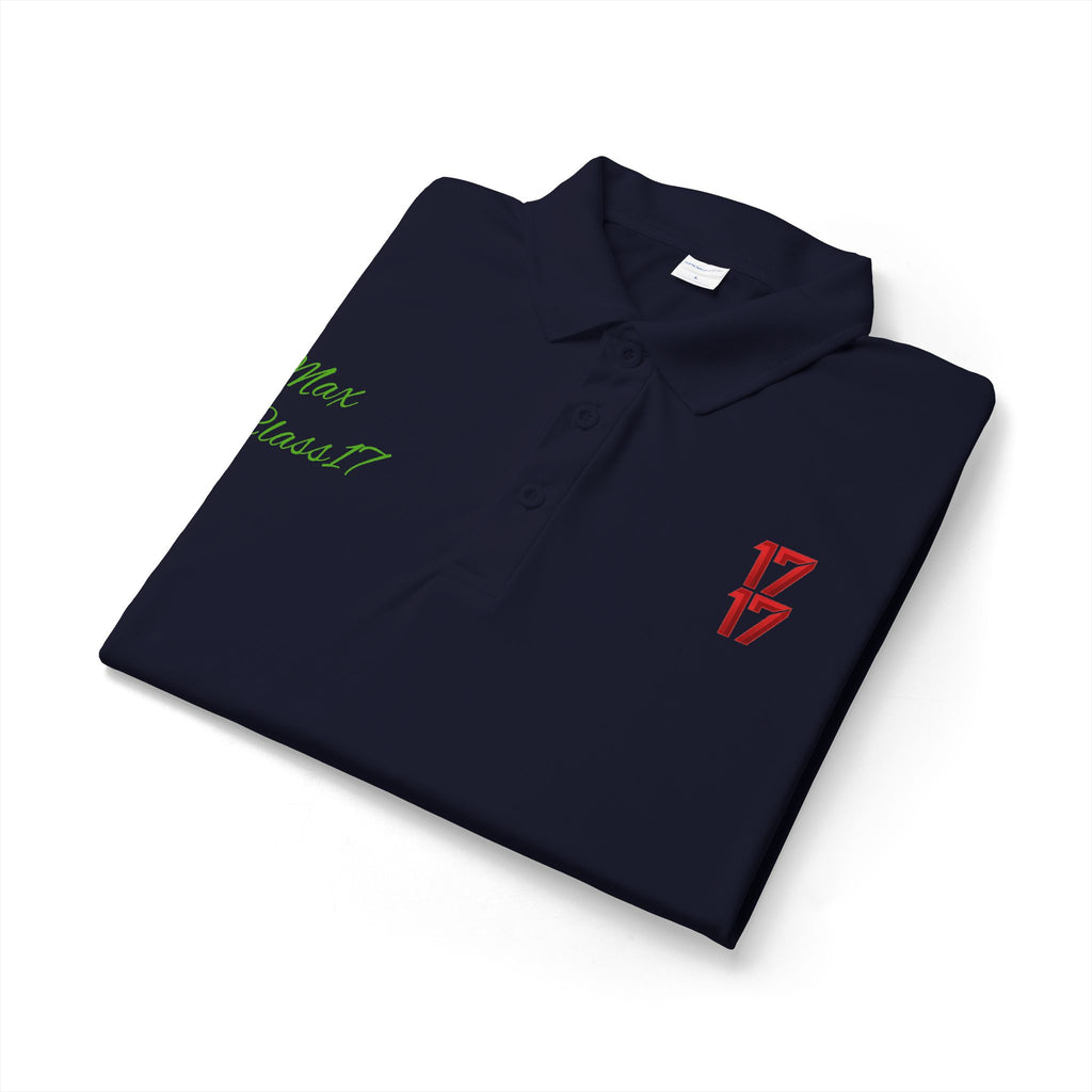 Embroidered 17/17 Polo Shirt with 'Max Crew!!' Accent