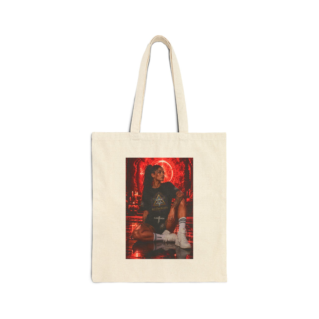 Canvas Tote — Retro Neon Portrait Beach Vibe Tote Bag