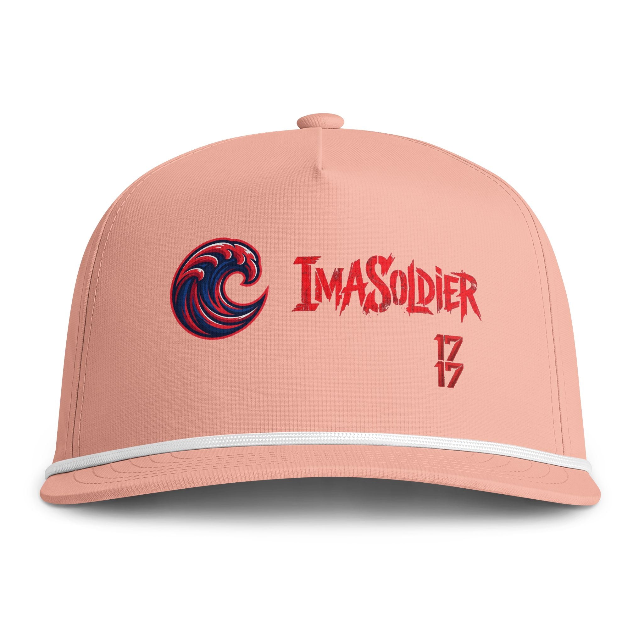 Sunwashed Rope Cap - "IMASOLDIER 17" Embroidered Snapback Hat
