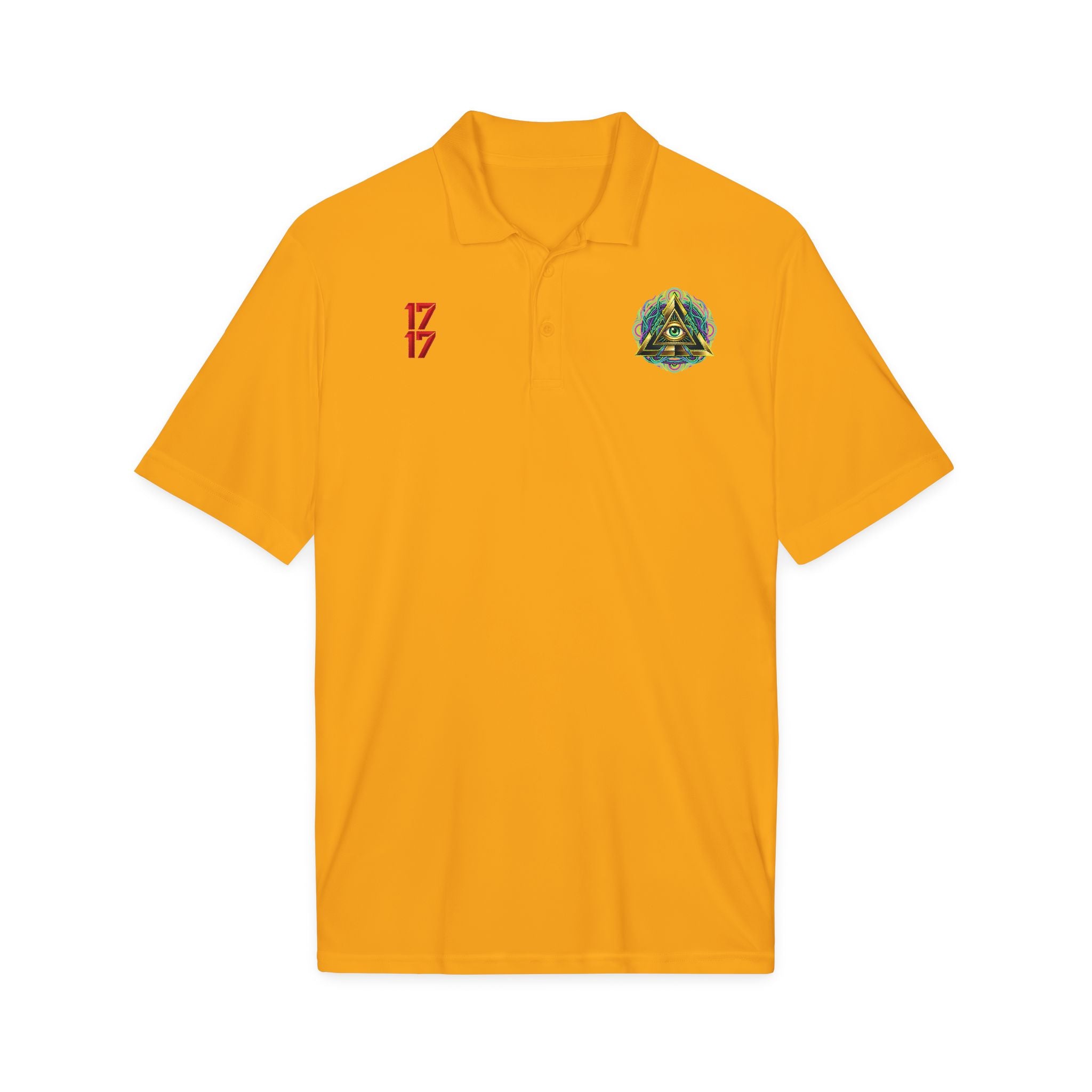 Embroidered Triangle Eye Polo Shirt — 1717 Logo Performance Golf Polo