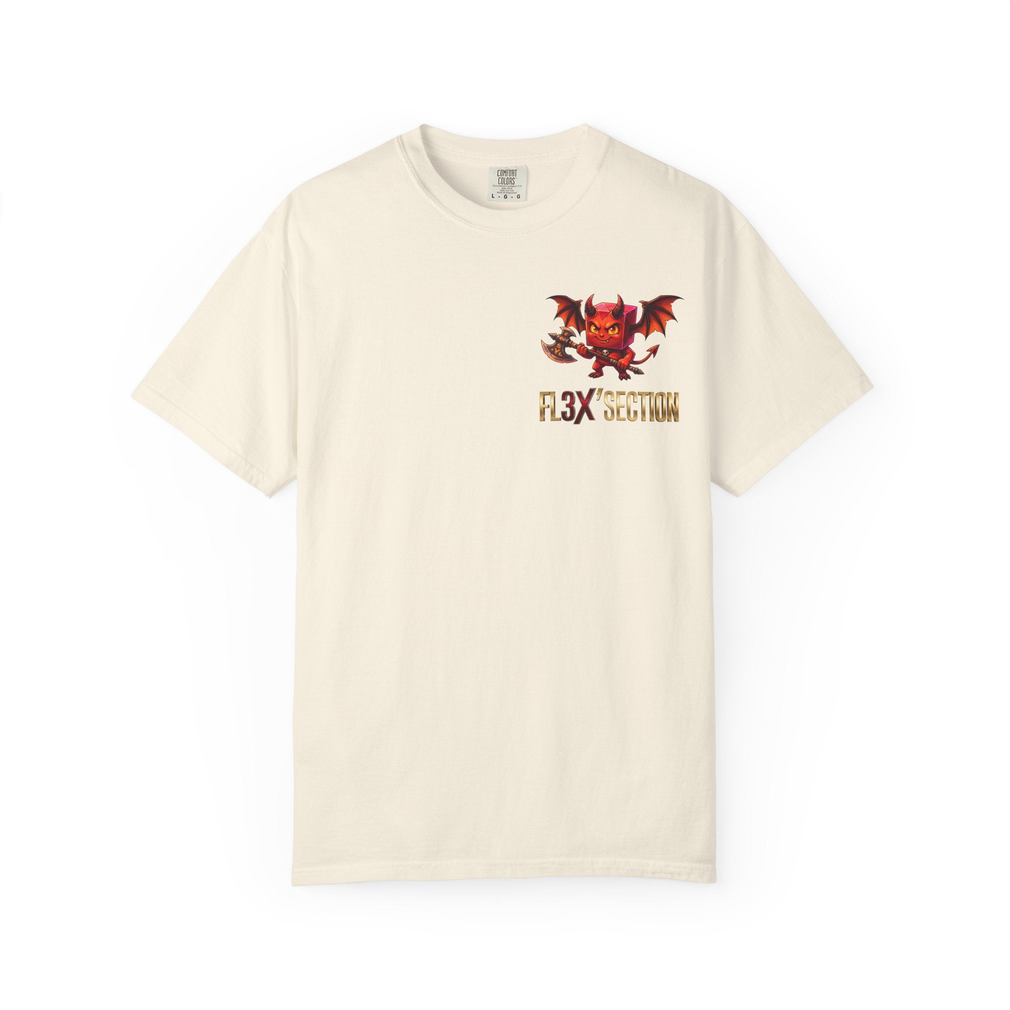 Devil Mascot T-Shirt — 'F13X Fashion' Graphic Tee (Front Chest & Back Print)
