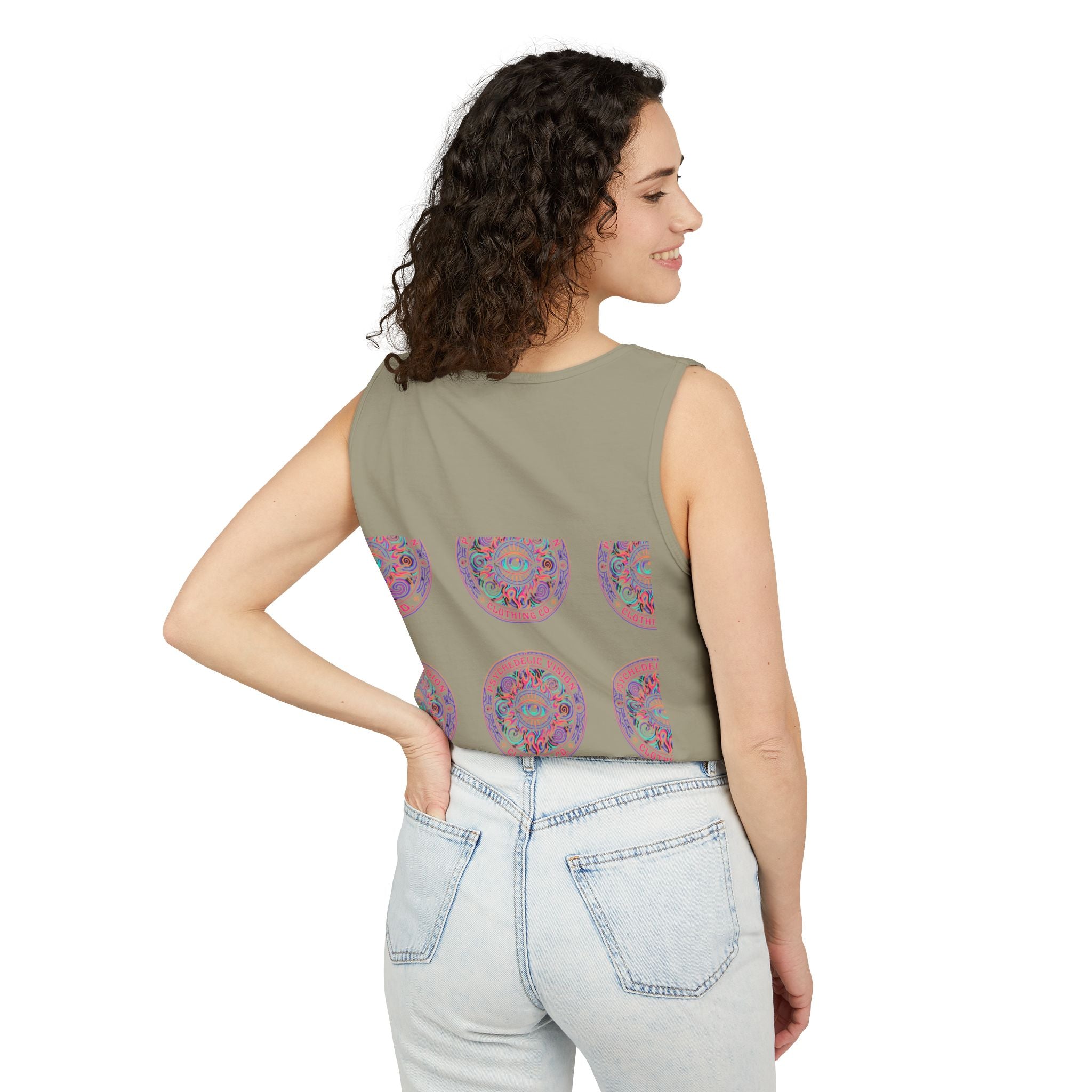 Psychedelic Vision Tank Top — Retro Eye Mandala Graphic