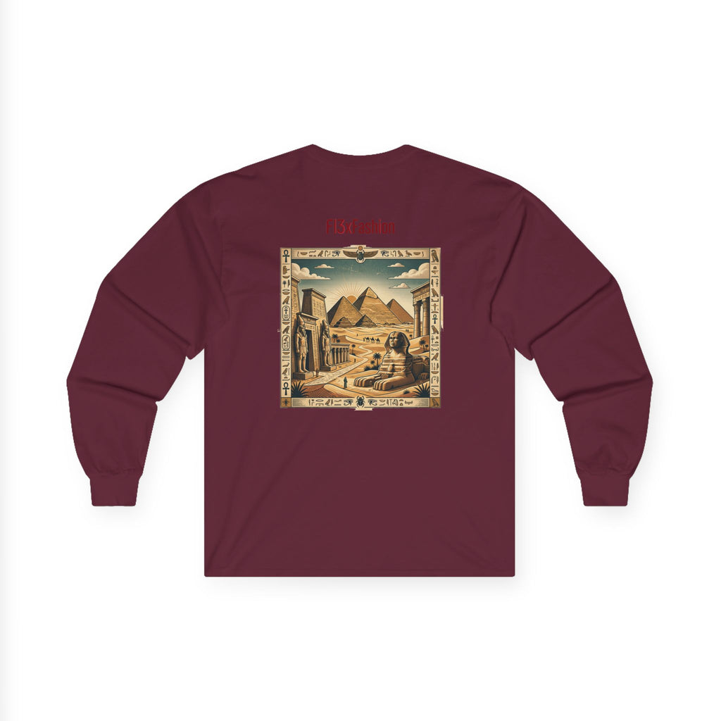 Egyptian Pyramids Vintage Graphic Long Sleeve Tee