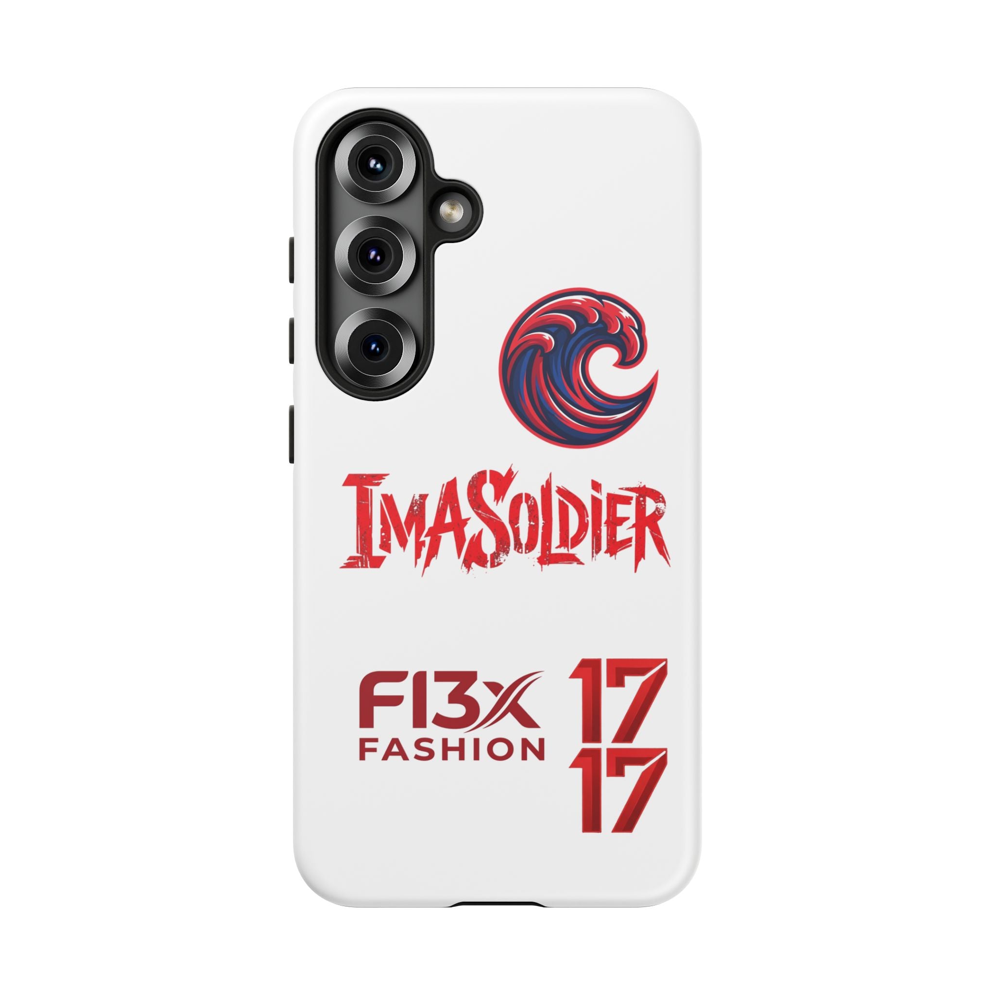 Phone Case — 'ImaSoldier' Red Wave Protective Hard Case
